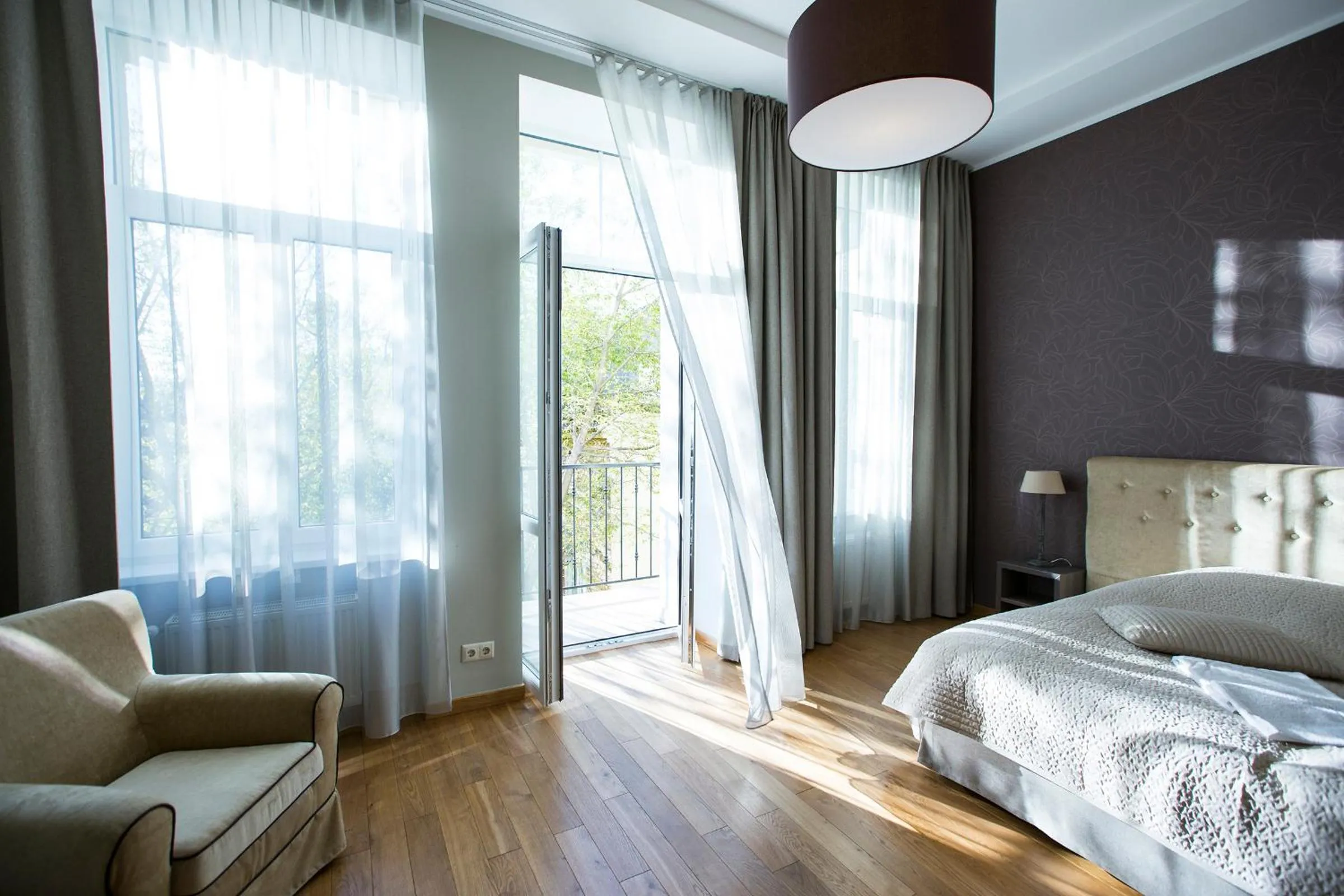 Balcony/Terrace, Bed in Riga Lux Apartments - Ernesta, Free parking