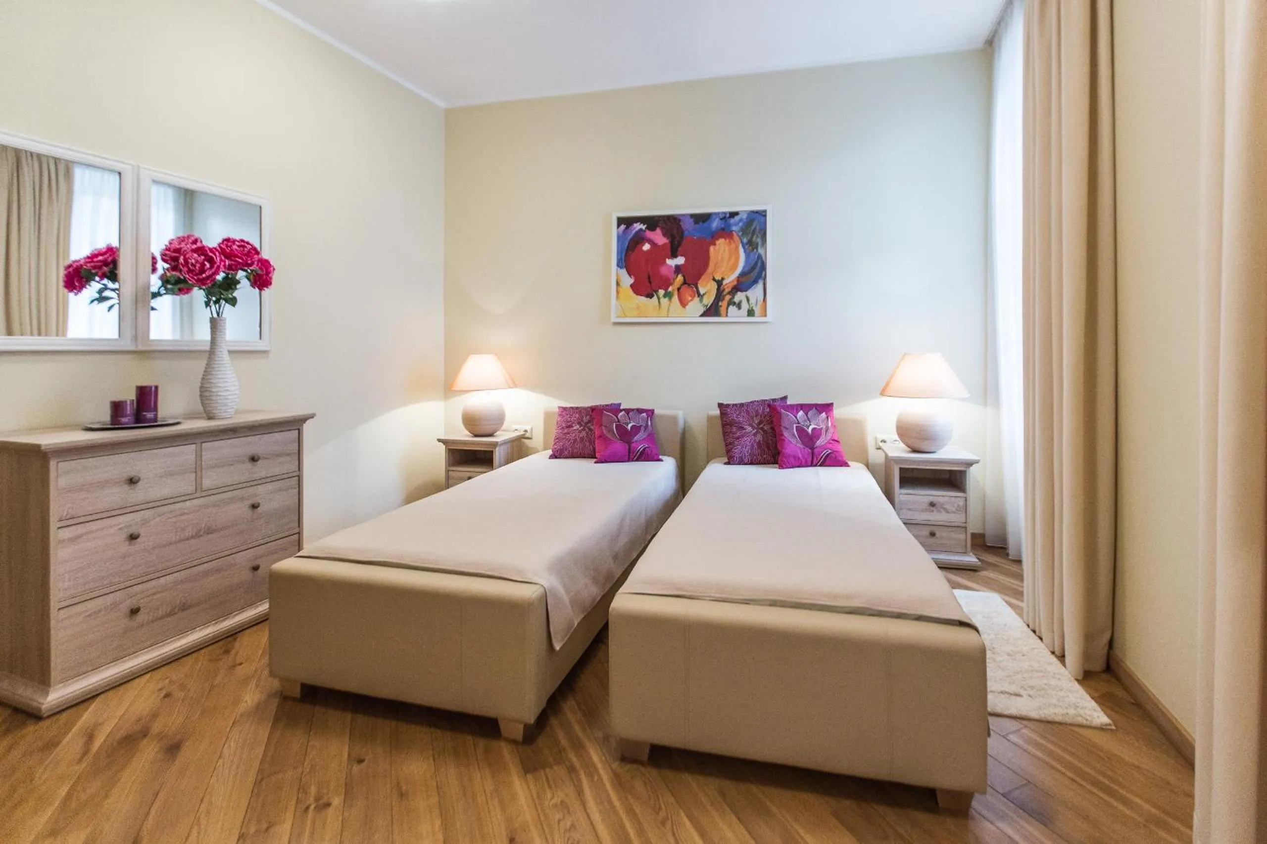 Bedroom, Bed in Riga Lux Apartments - Ernesta, Free parking