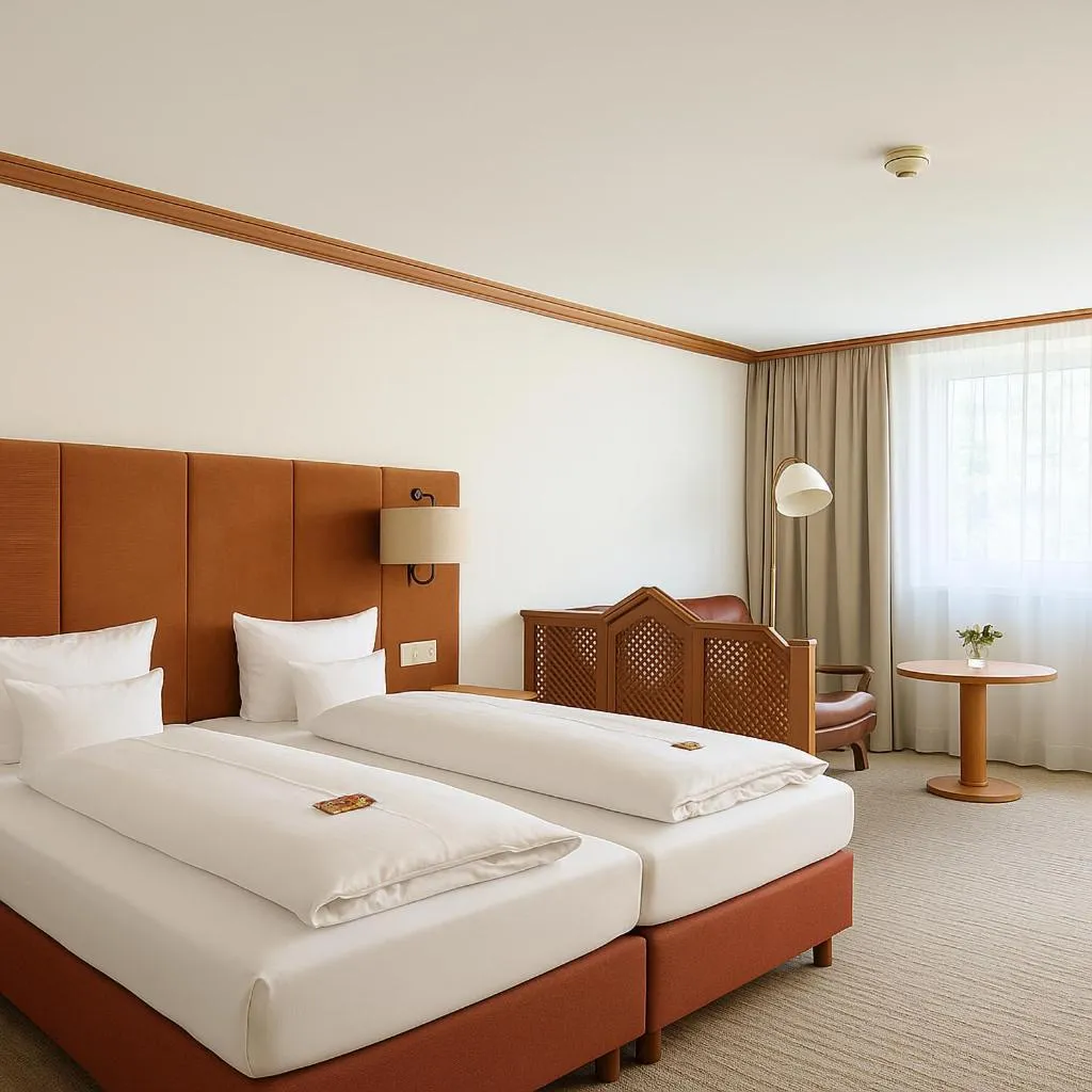 Bed in Parkhotel an der Therme