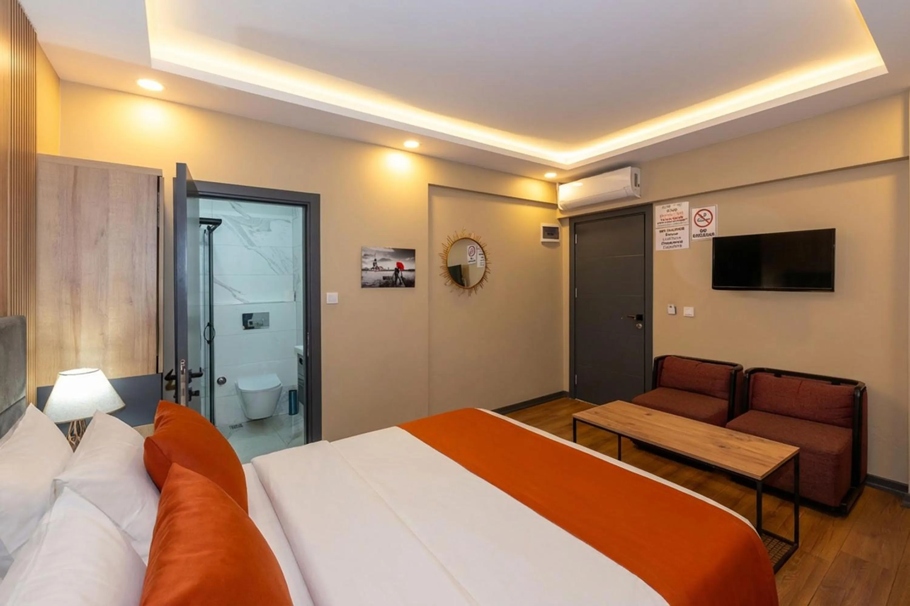 Bed in hotel La Vitrine