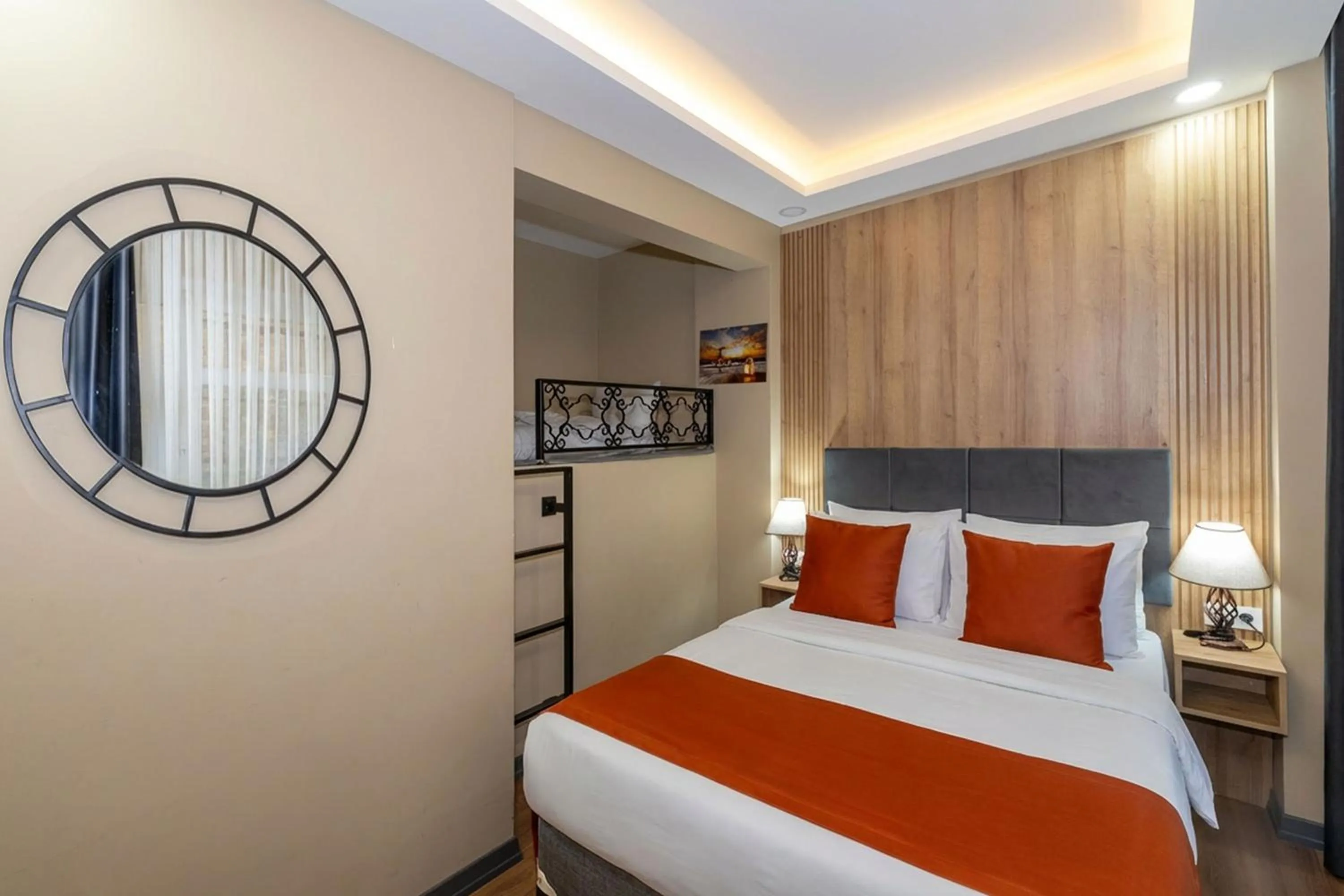 Bedroom, Bed in hotel La Vitrine