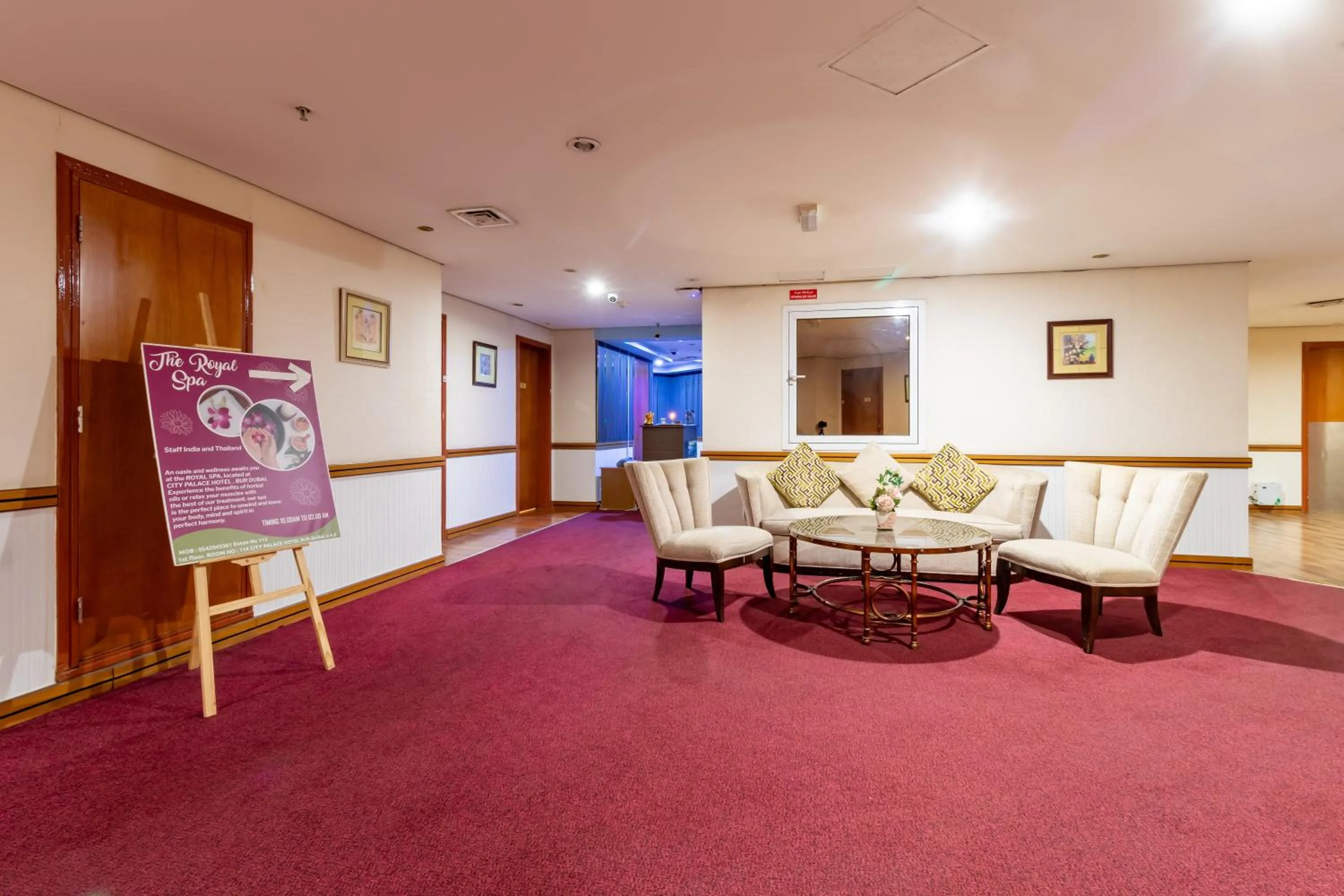 Seating area in City Palace Hotel