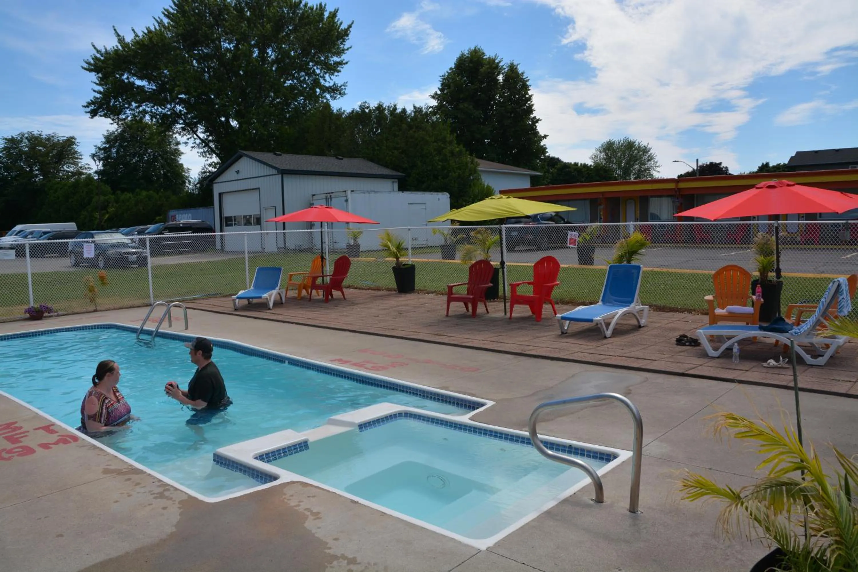 Pool view in Harmony Inn