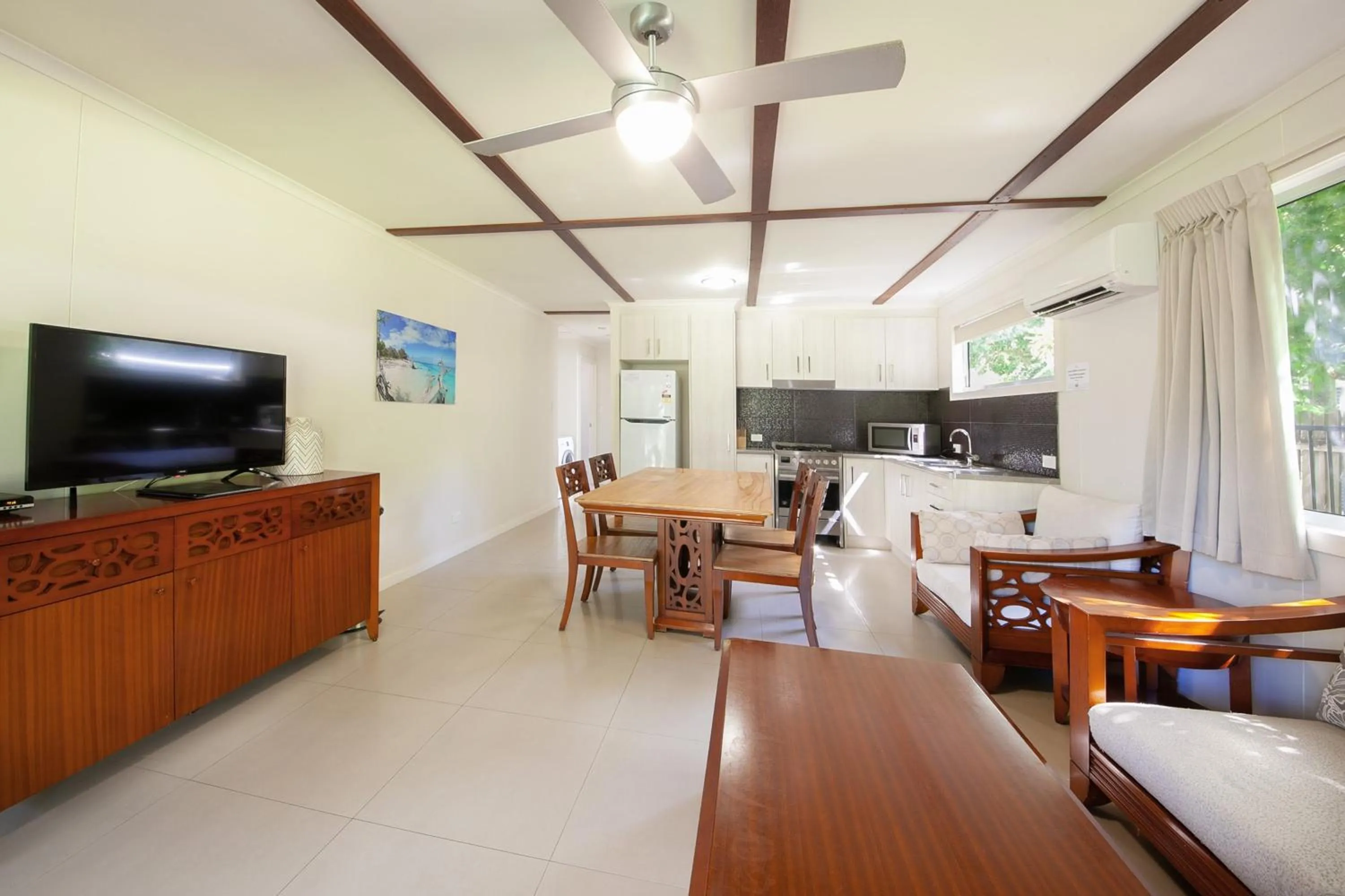 Living room in NRMA Agnes Water Holiday Park