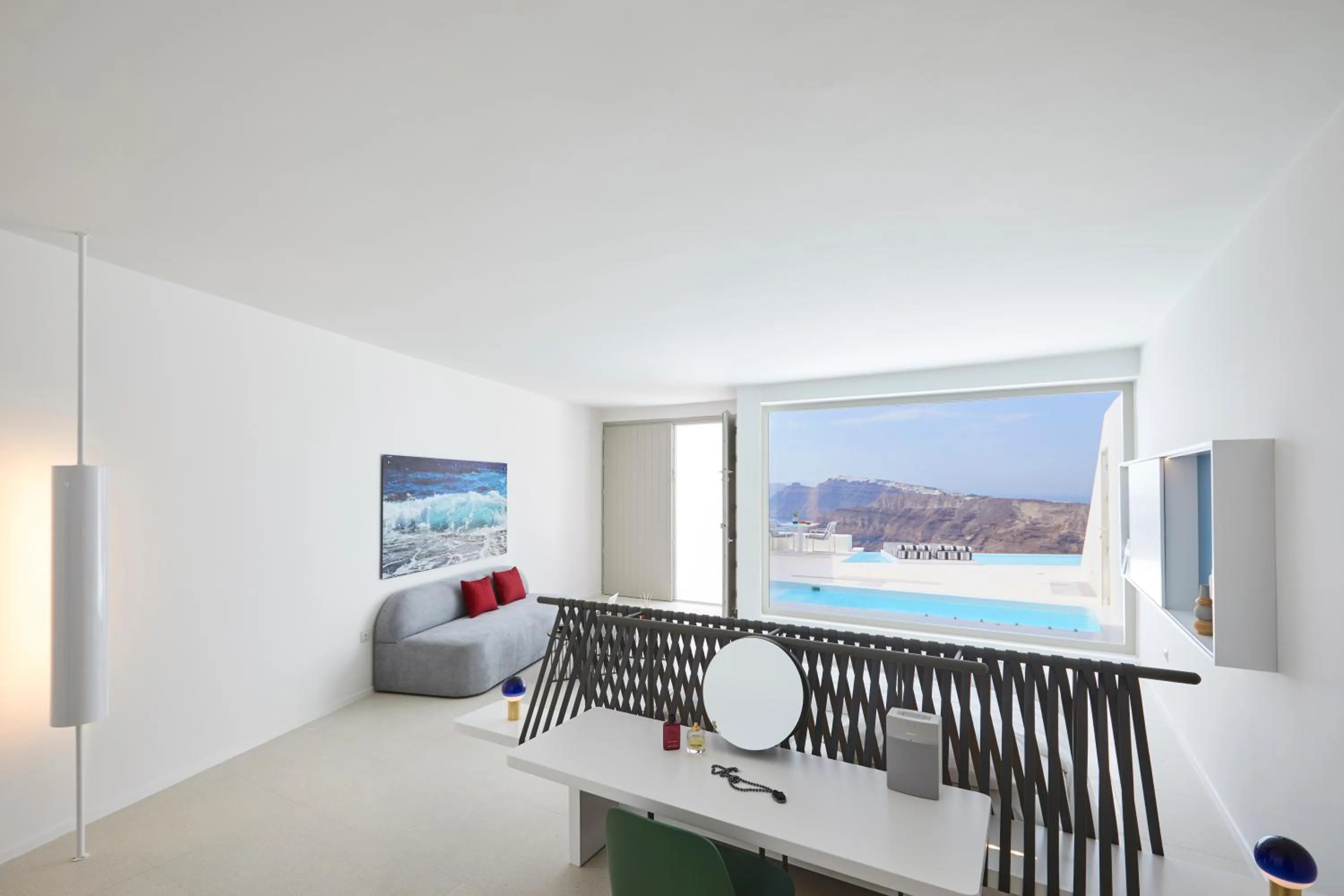 Bed in Alti Santorini Suites - Caldera View