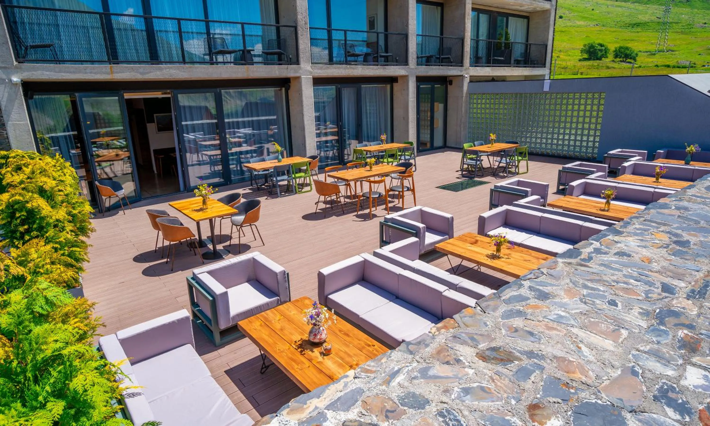 Balcony/Terrace in Step Inn - Kazbegi