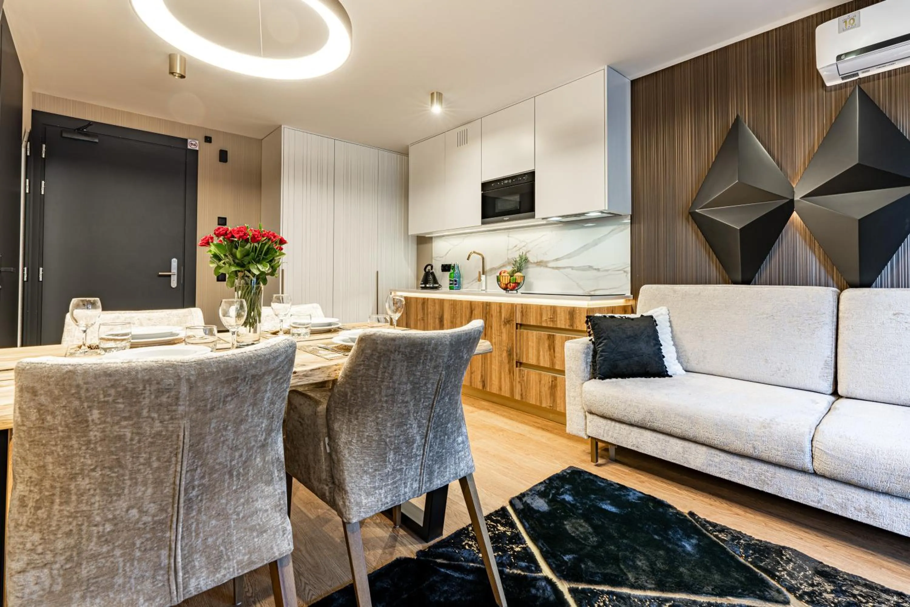 Kitchen or kitchenette in Aparthotel Diamond SPA Aqua