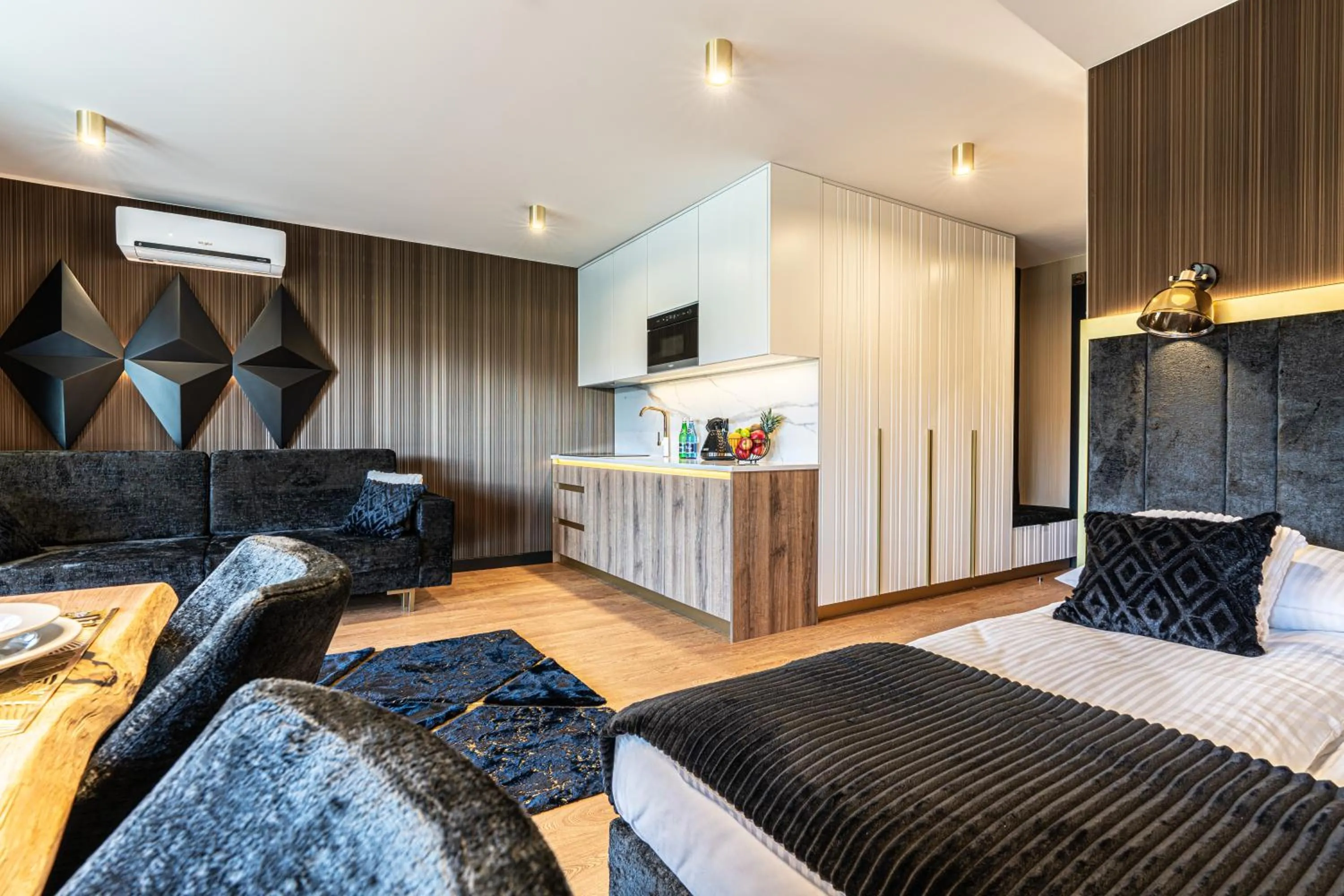 Kitchen or kitchenette in Aparthotel Diamond SPA Aqua