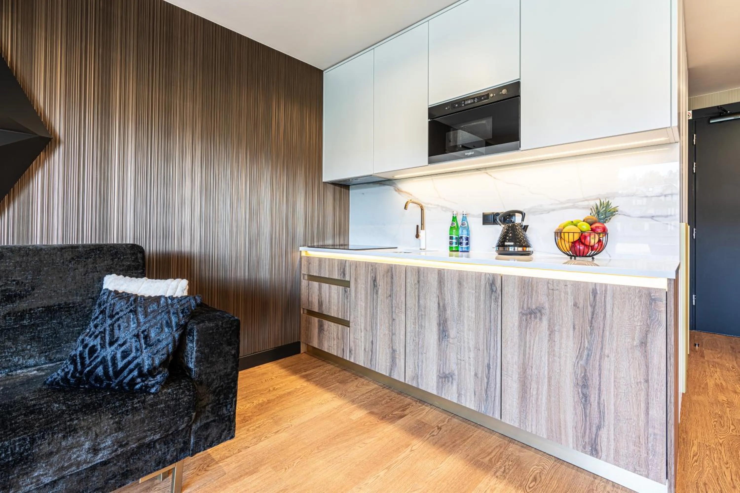 Kitchen or kitchenette in Aparthotel Diamond SPA Aqua