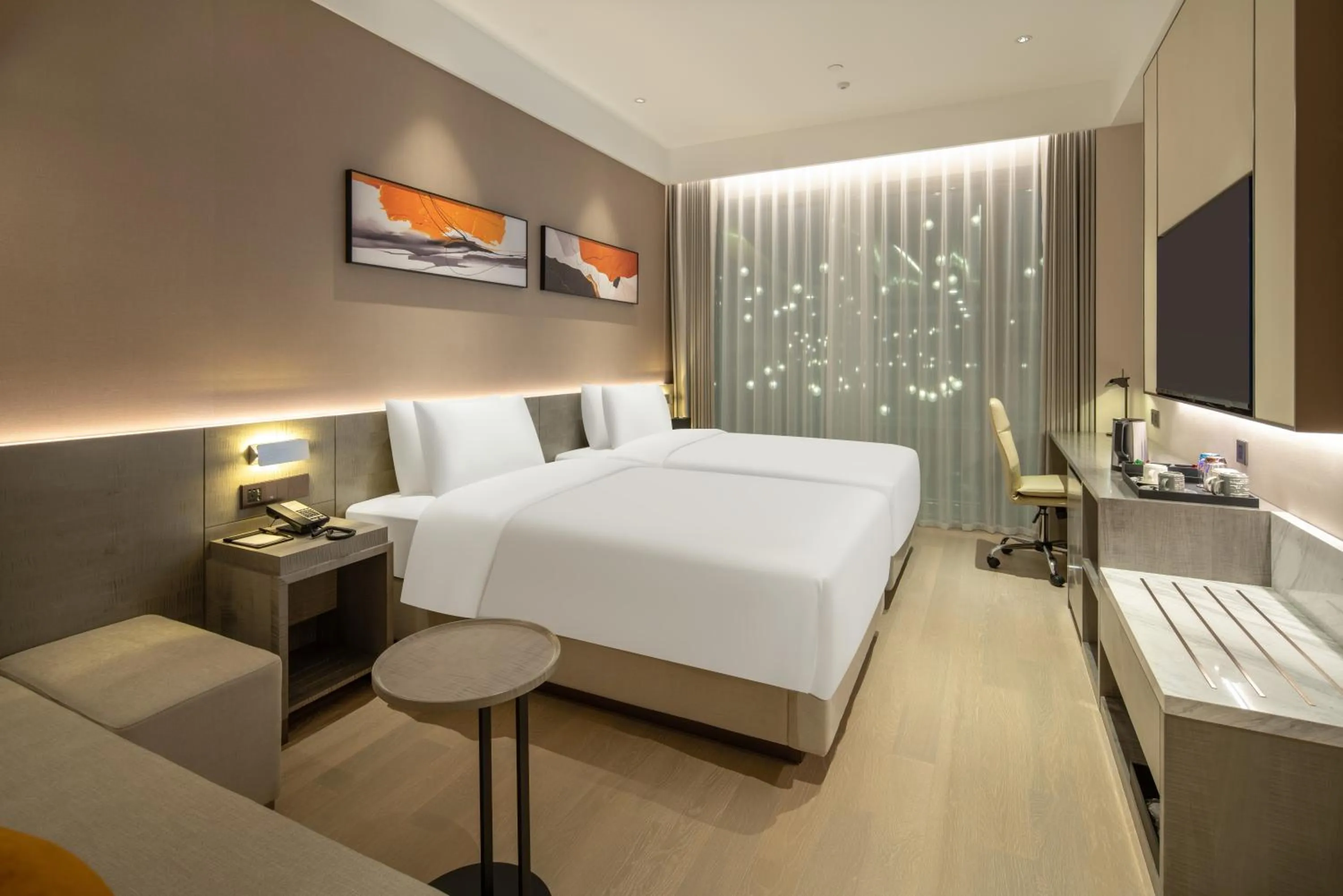 View (from property/room), Bed in Hyatt Place Linyi People Square