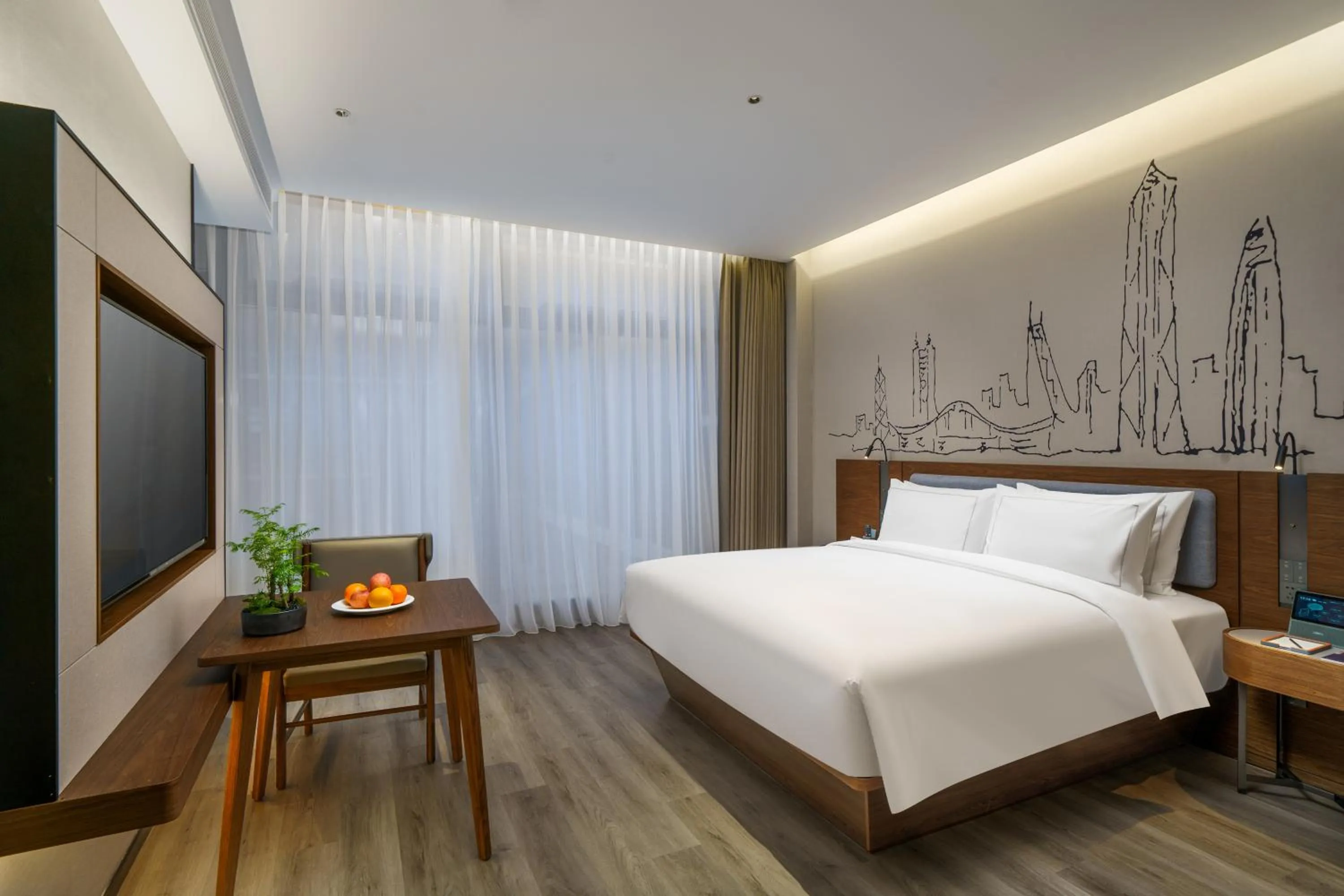 Photo of the whole room, Bed in UrCove by HYATT Futian CBD