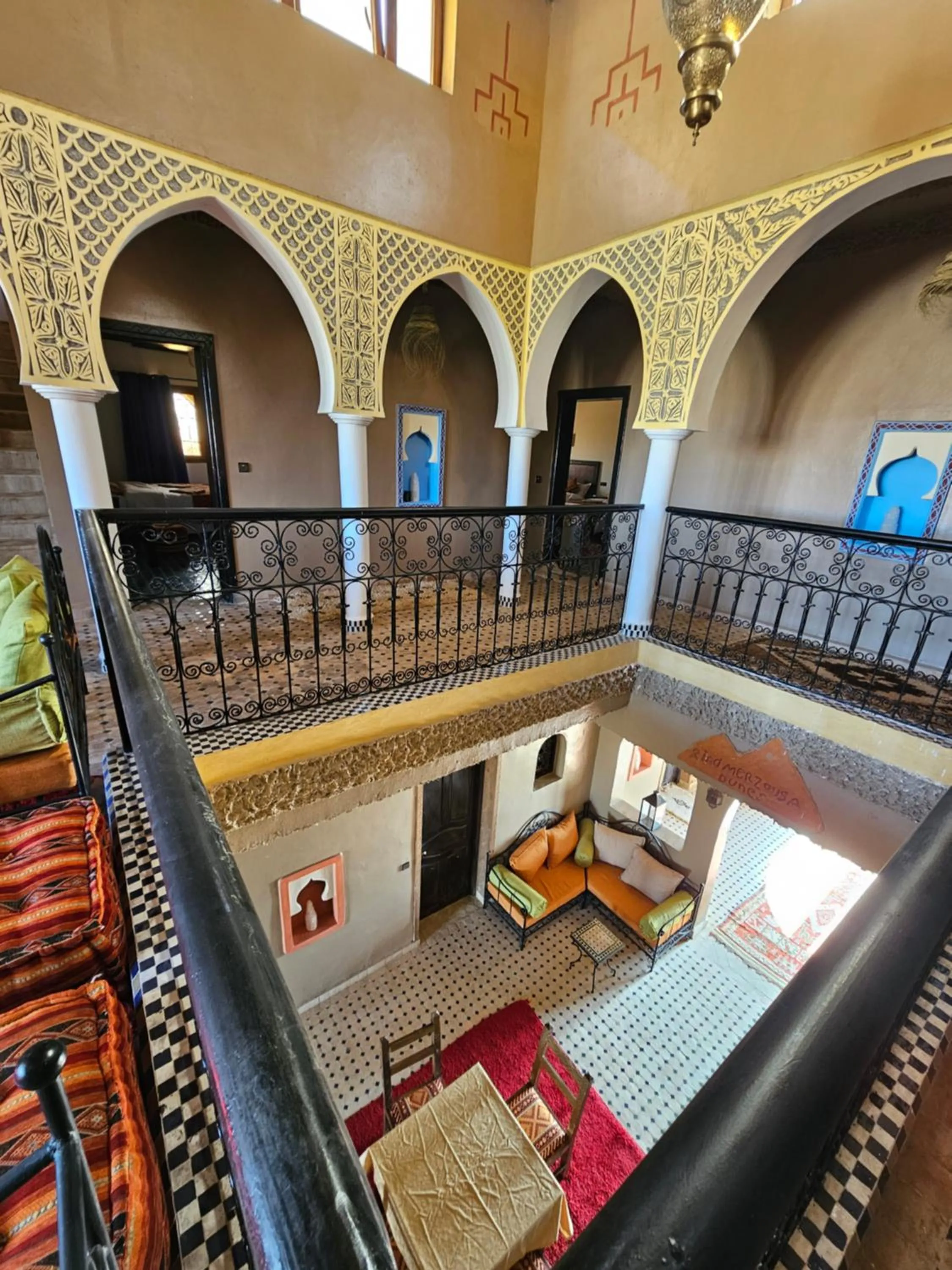 Seating area in Riad Merzouga Dunes