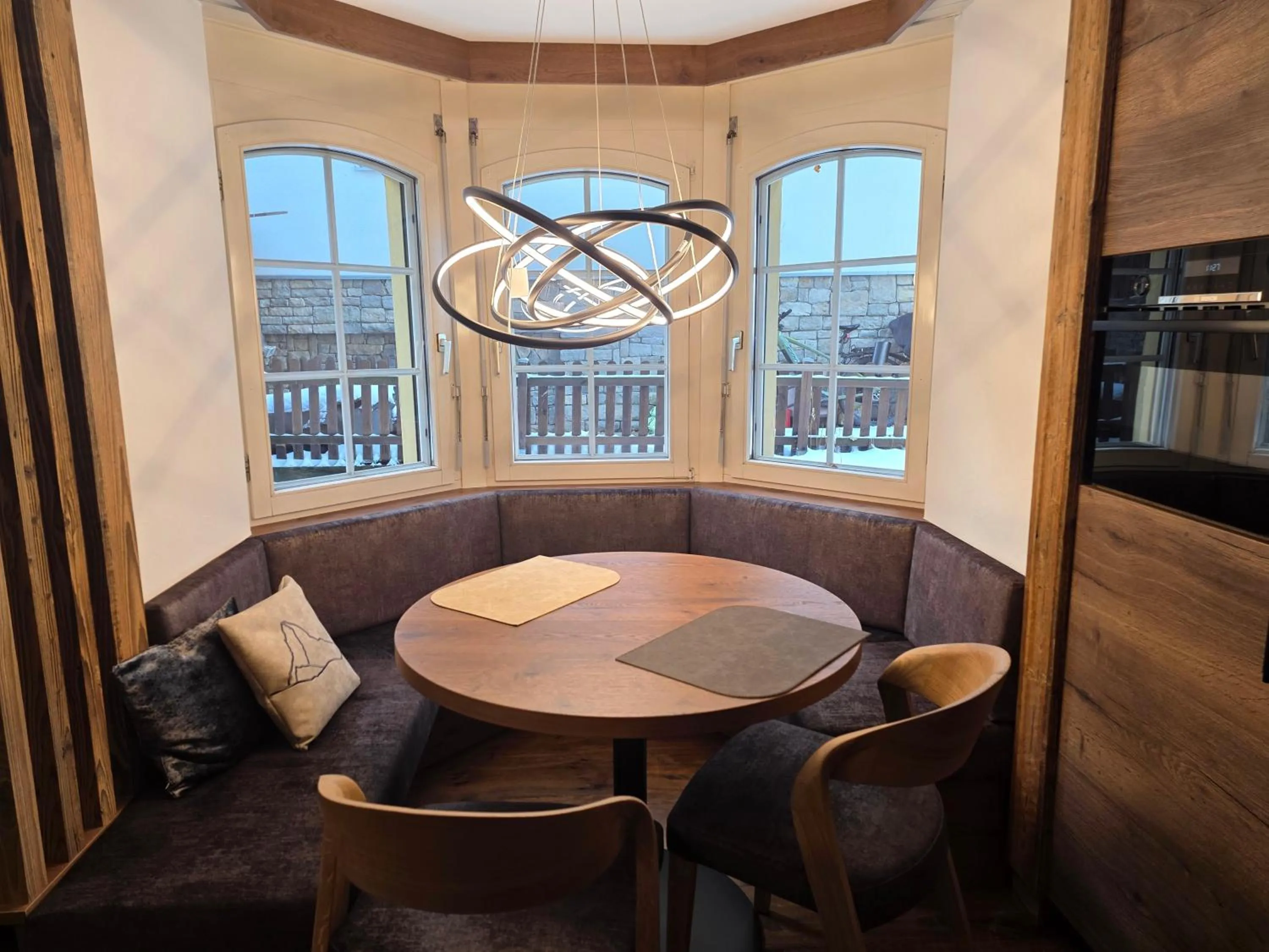 Seating area in La Perle Apartments