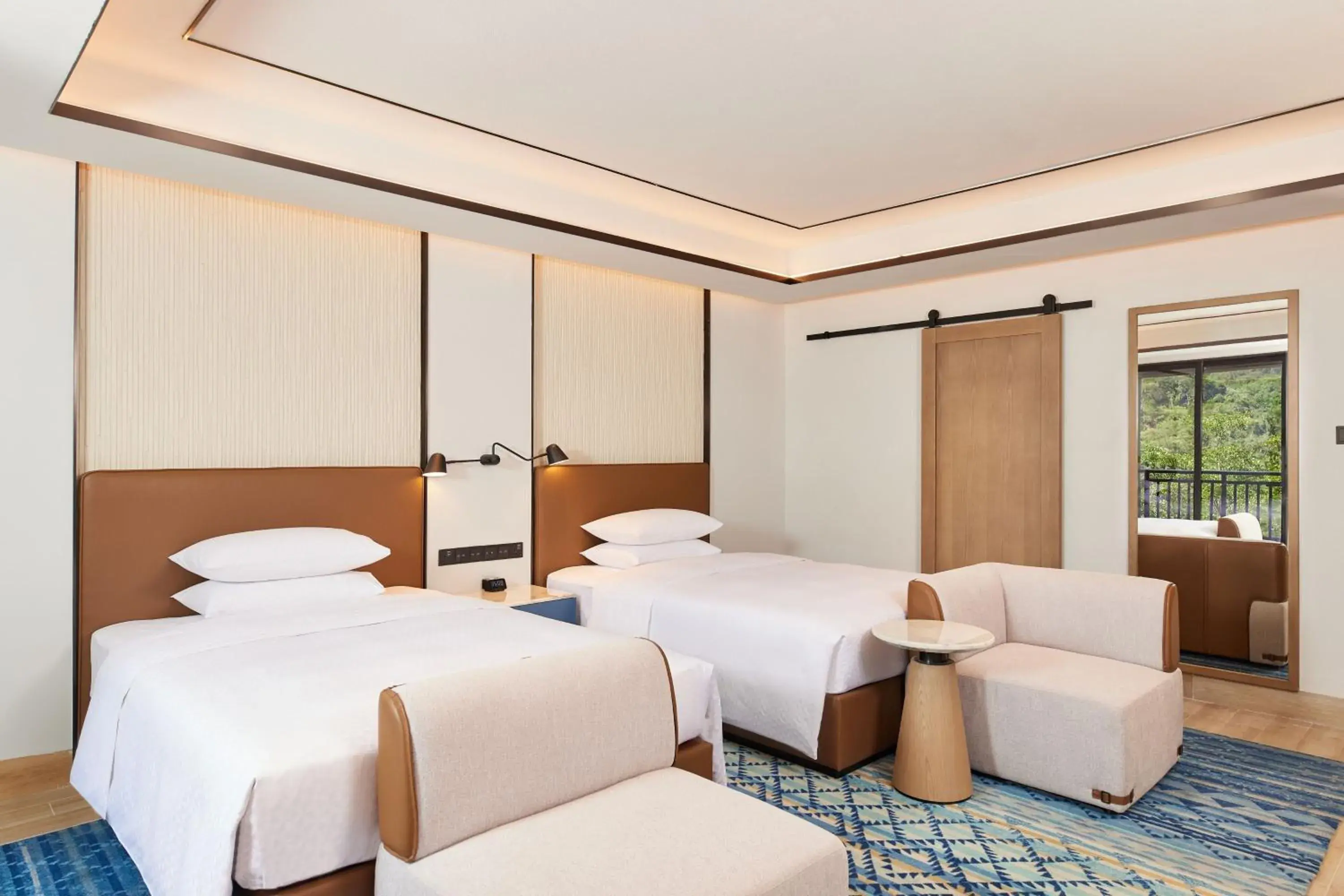 Superior Double Room with Two Double Beds with Balcony and Garden View in Four Points by Sheraton Hainan, Qiongzhong Superior Double Room with Two Double Beds with Balcony and Garden View in Four Points by Sheraton Hainan, Qiongzhong