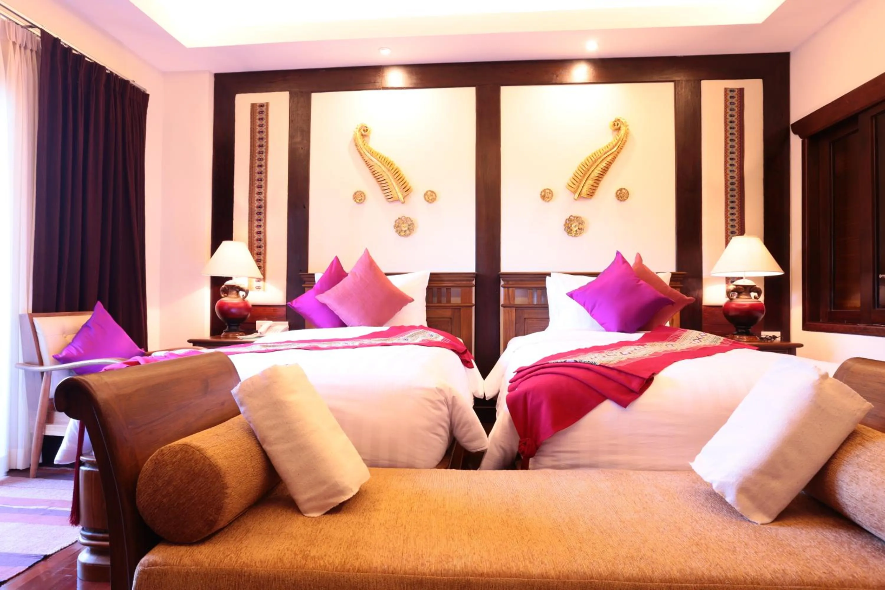 Decorative detail, Bed in Viang Thapae Resort