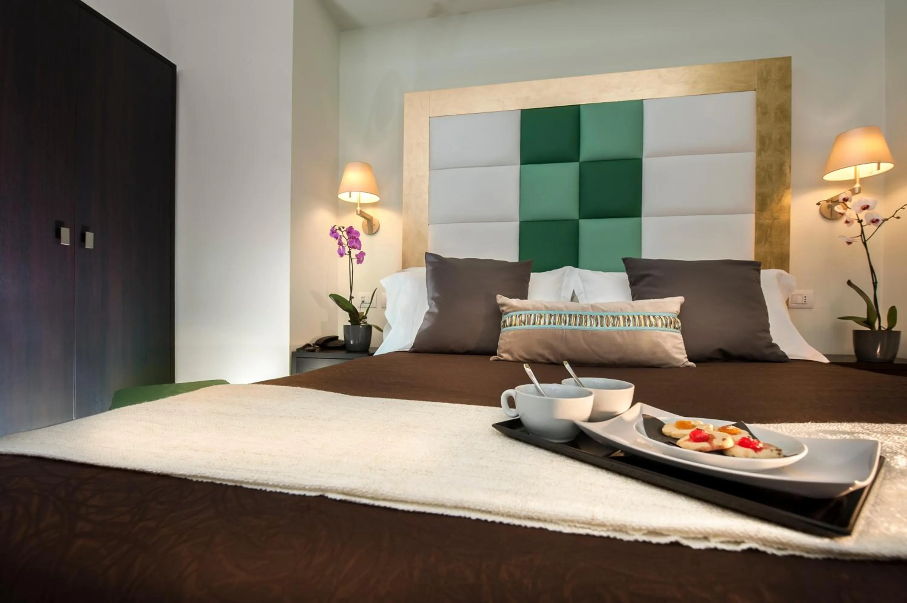 Decorative detail, Bed in DVE Suite Rome