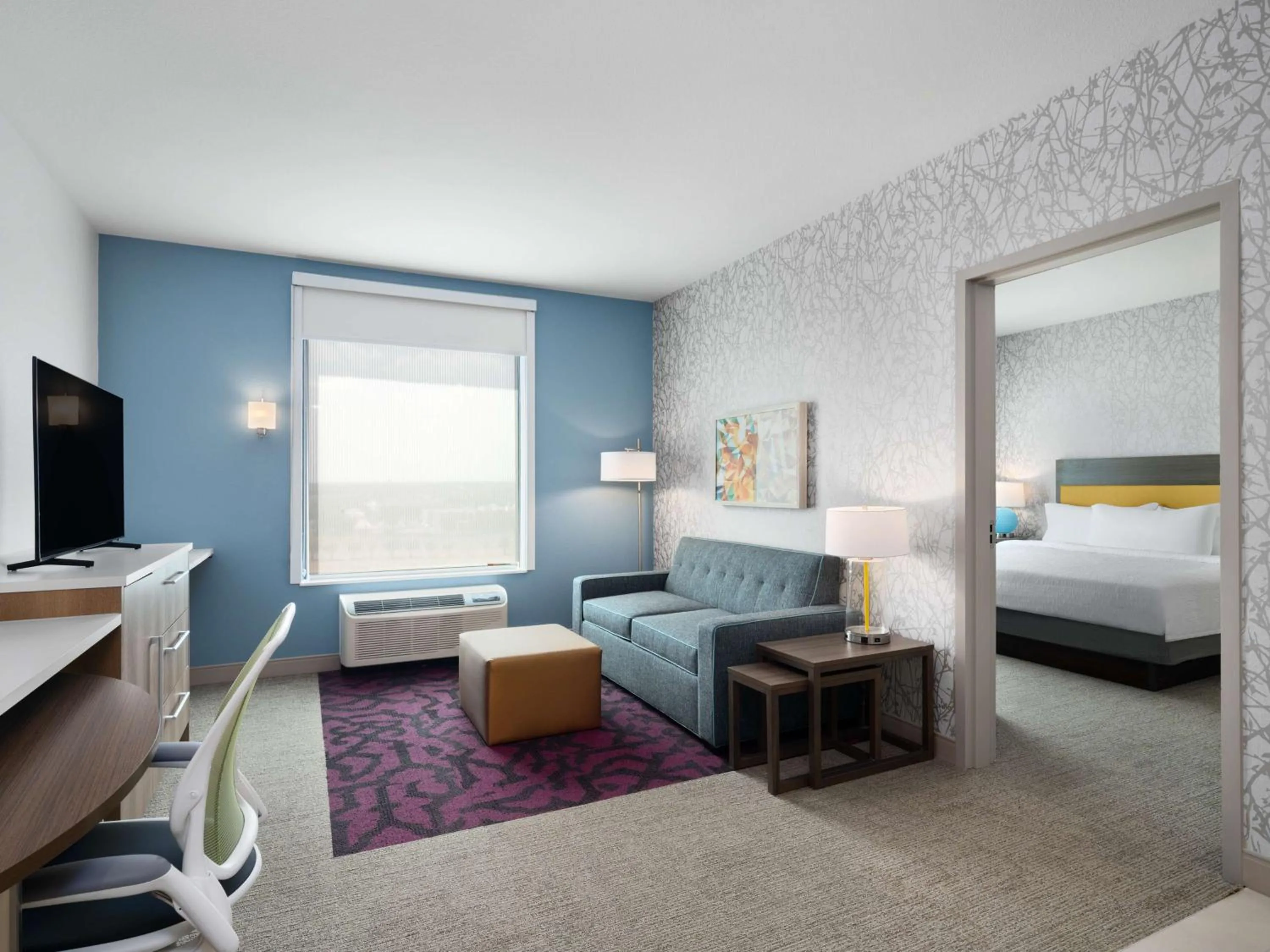 Living room, Bed in Home2 Suites By Hilton Round Rock Medical Center