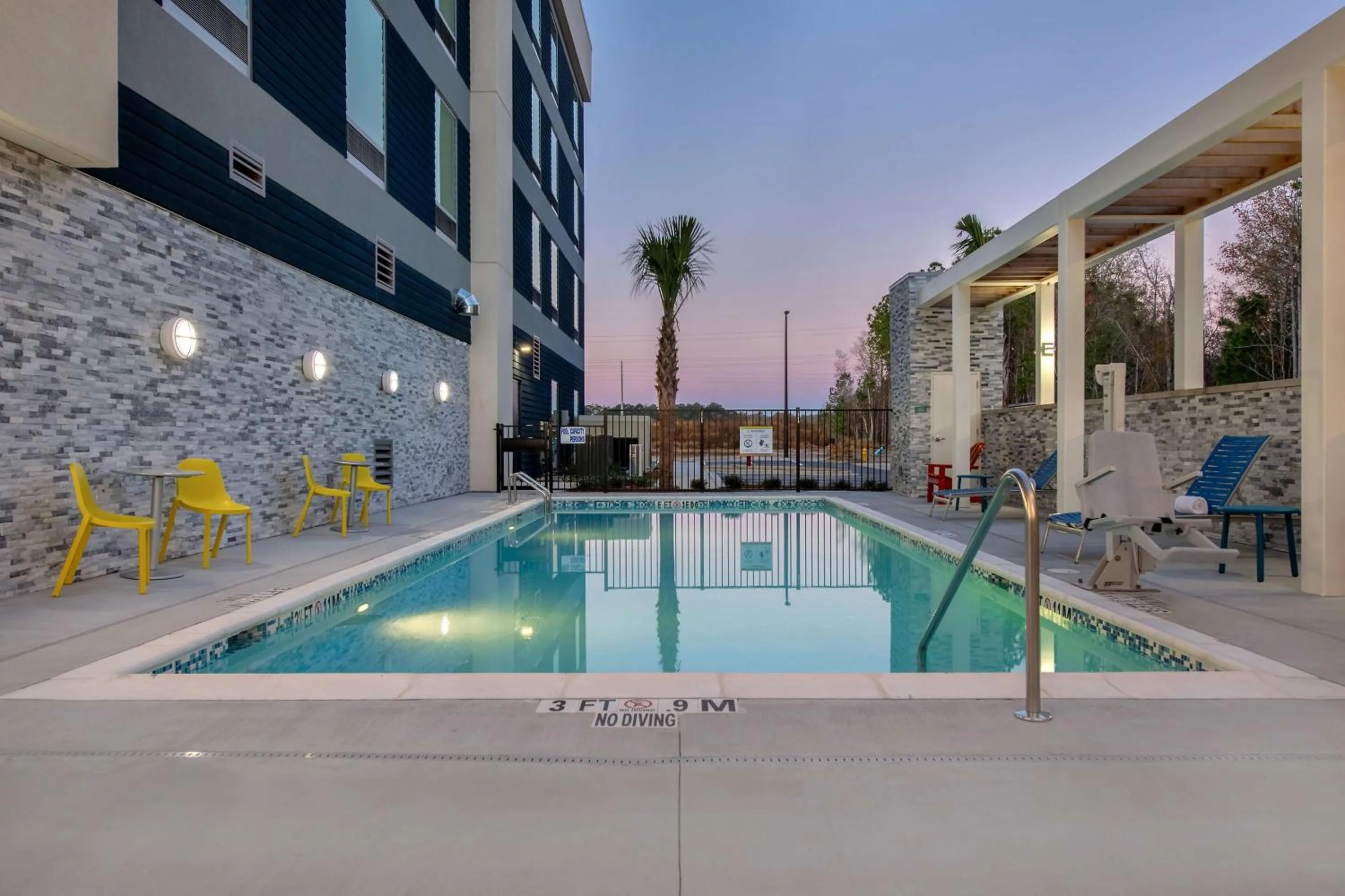 Pool view in Home2 Suites By Hilton Savannah I95 North