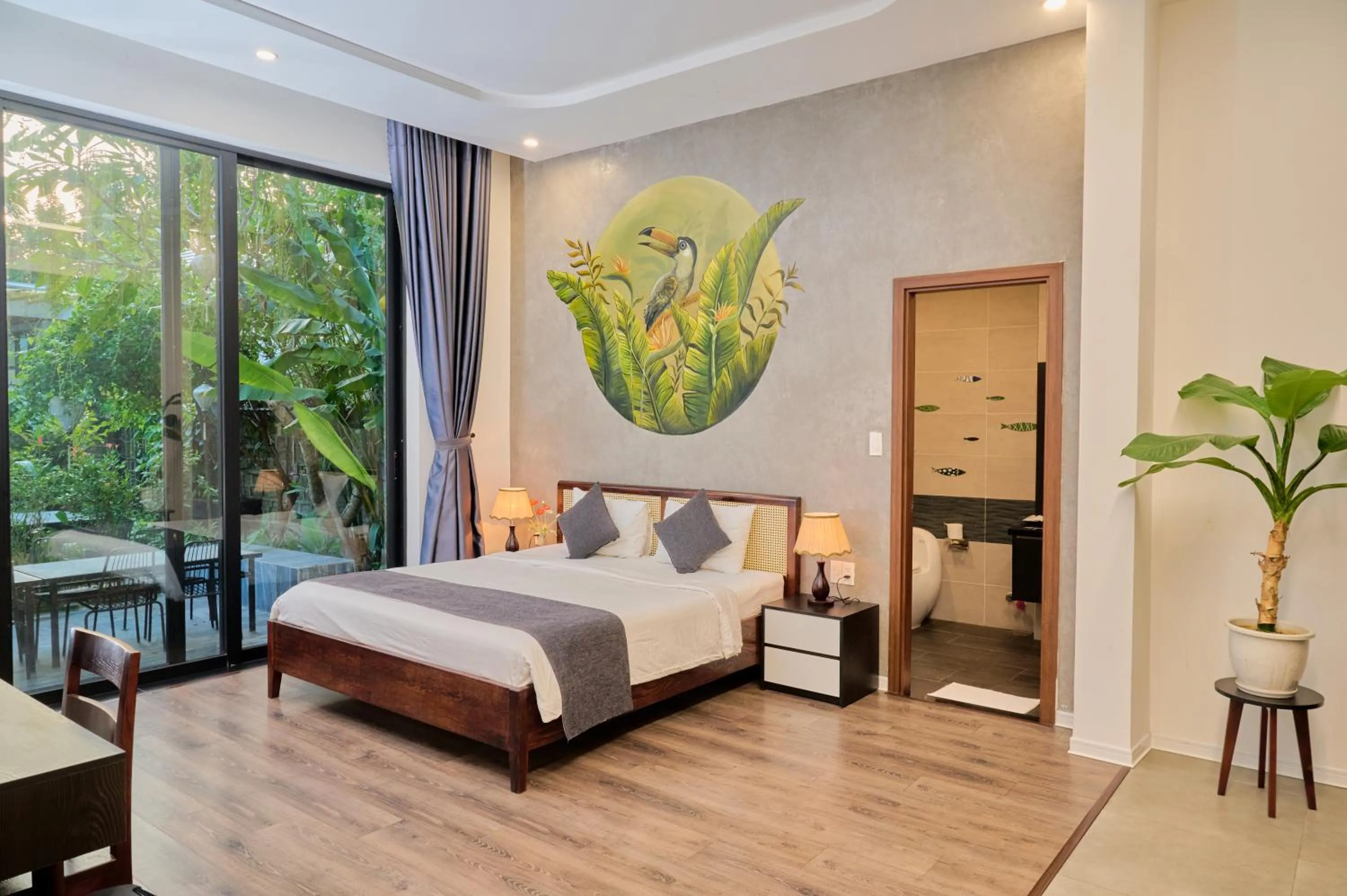 Shower, Bed in Charm Champion Villa Hoian