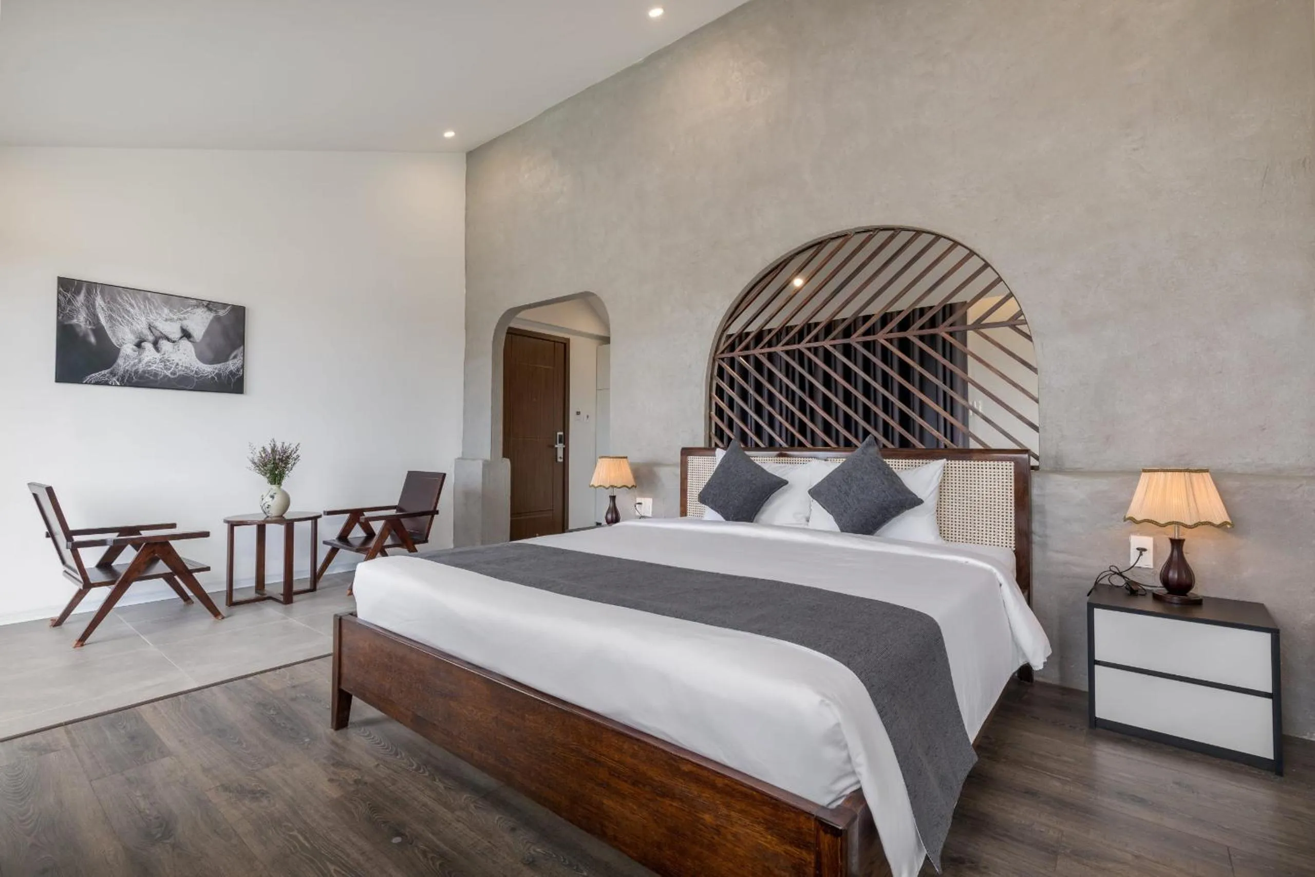 Bed in Charm Champion Villa Hoian