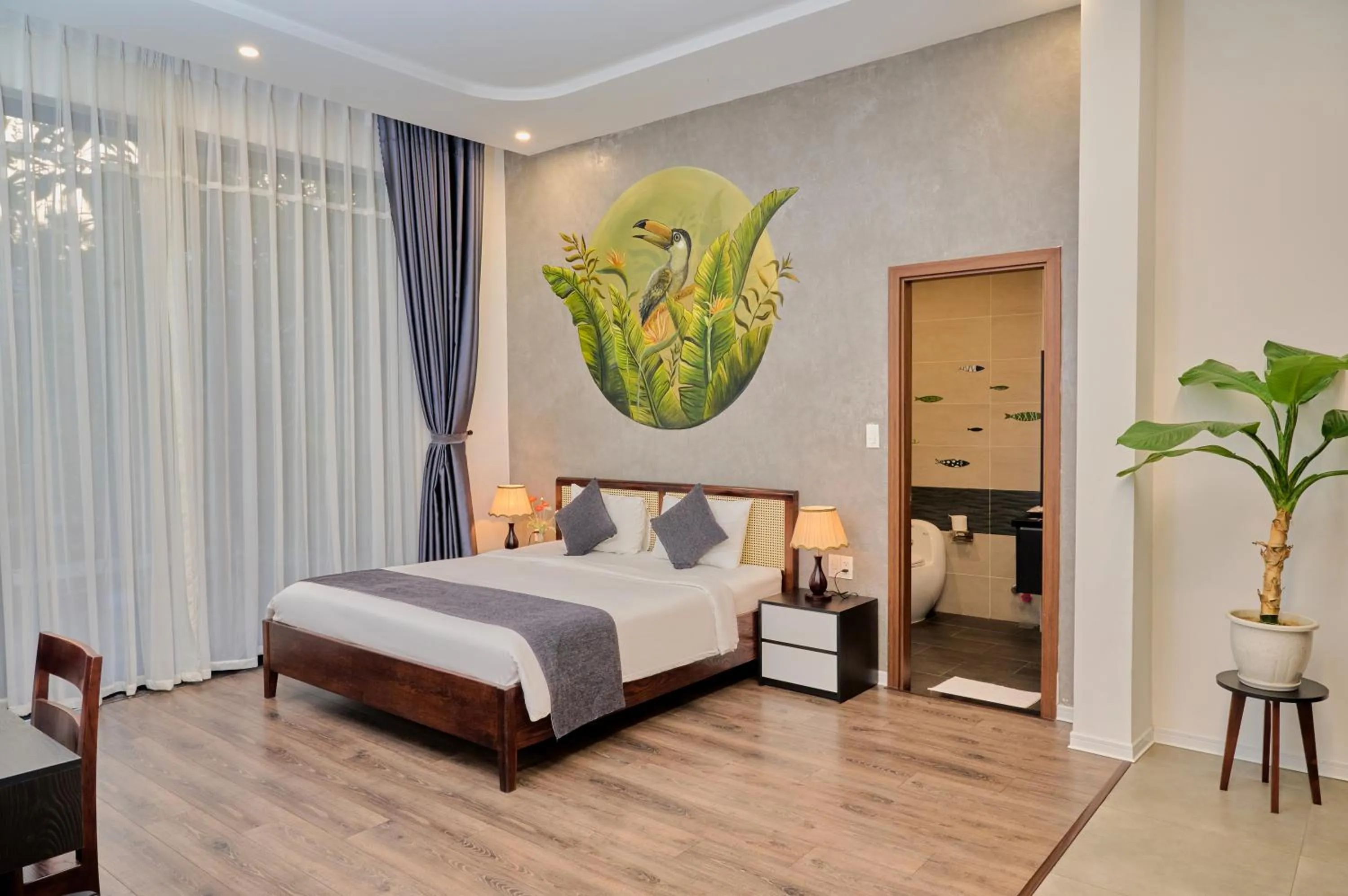 Toilet, Bed in Charm Champion Villa Hoian