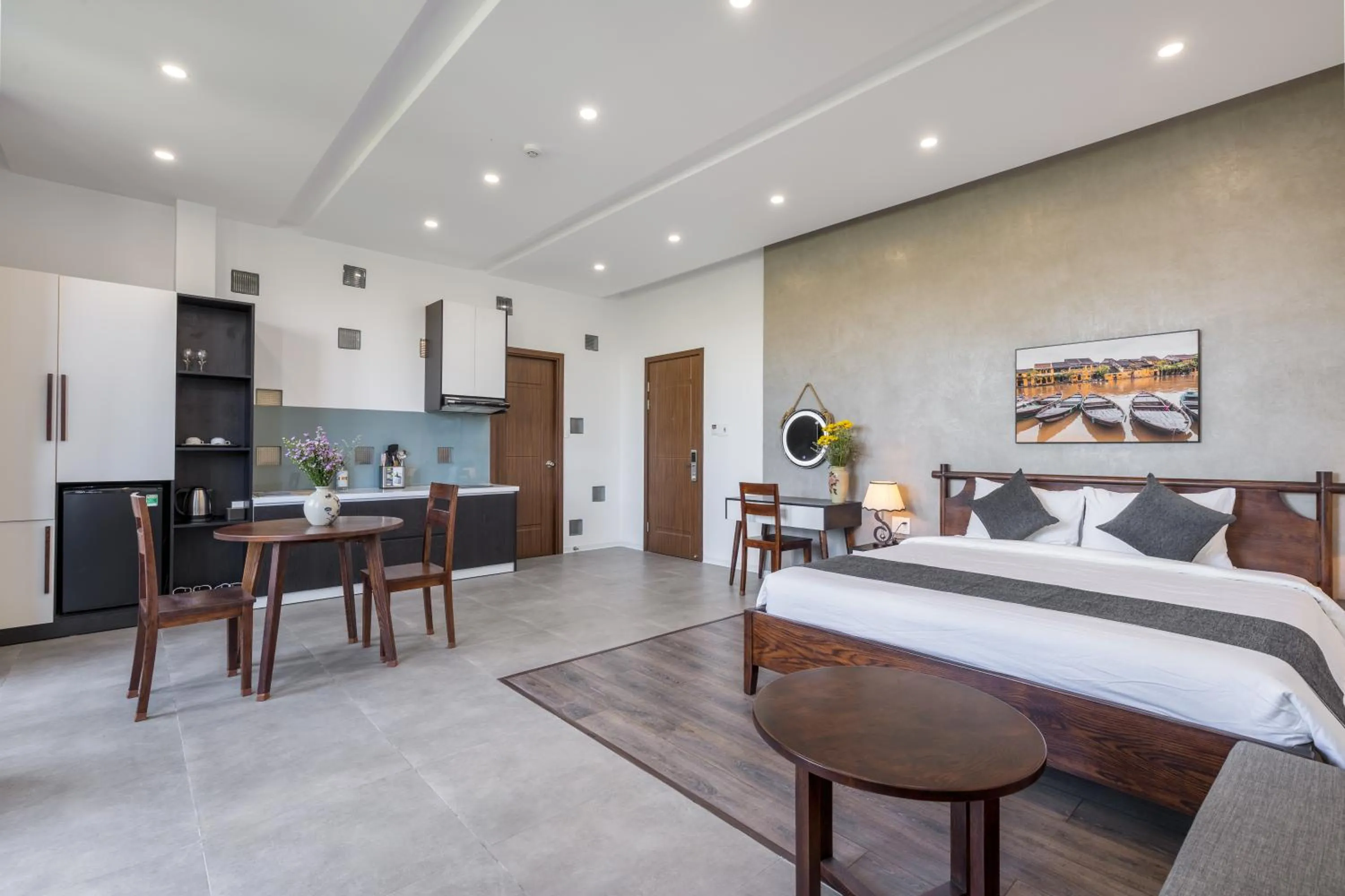 Bed in Charm Champion Villa Hoian