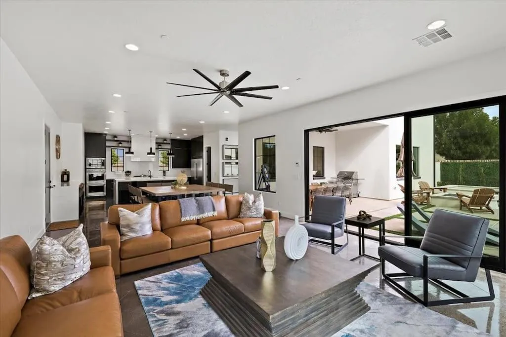 Living room in Casa Blanca luxury Villa Private pool sleeps 30!