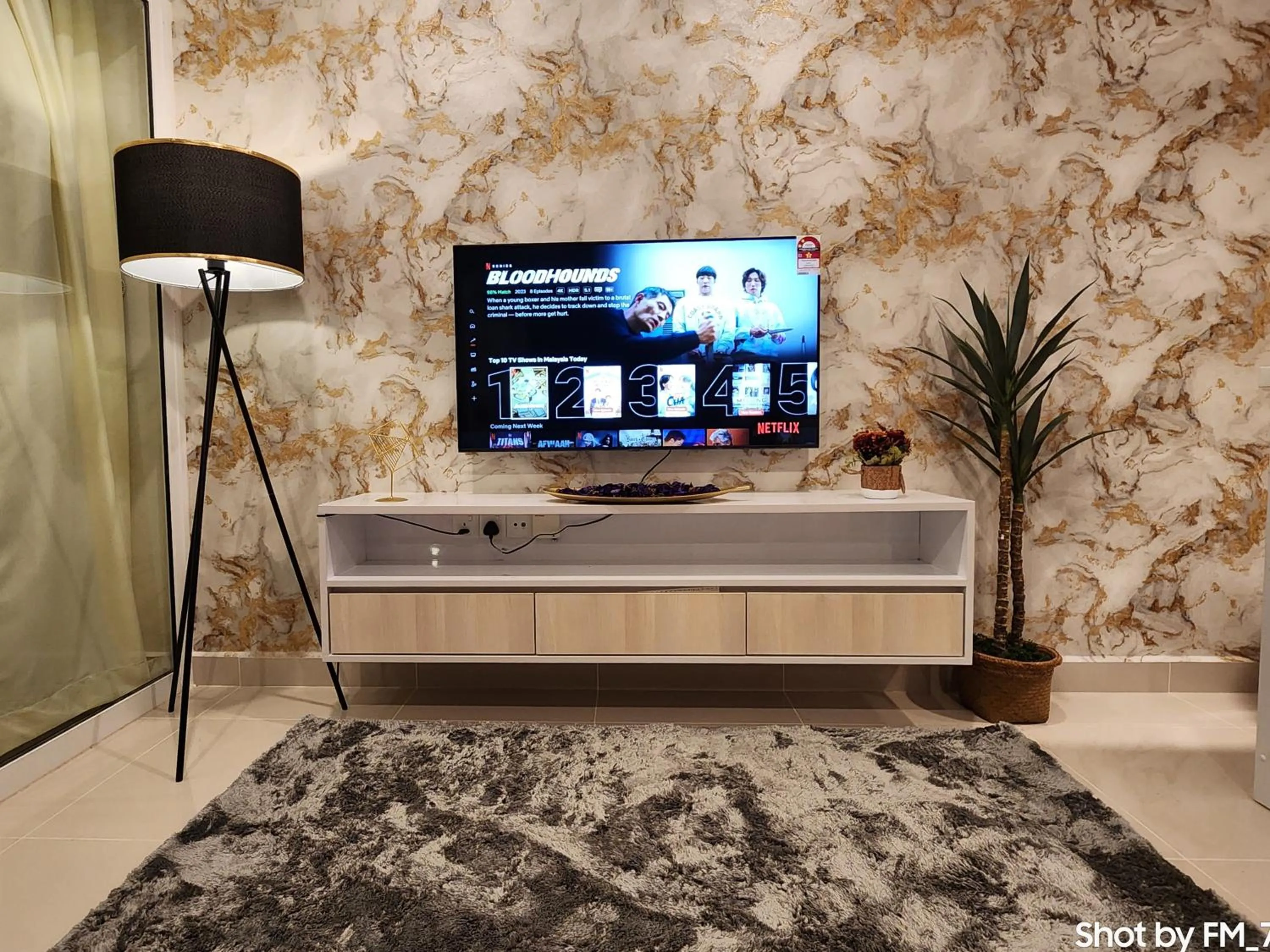 TV and multimedia in Seaview Luxury Suites at The Shore Kota Kinabalu