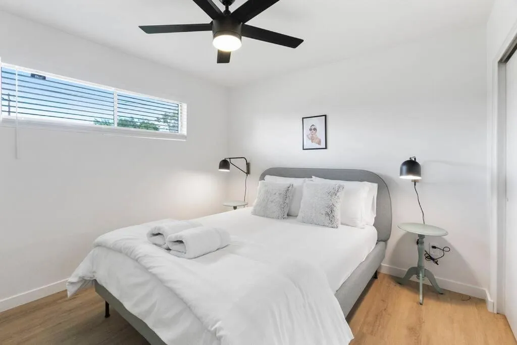 Bed in Contemporary Condo in Central Biltmore