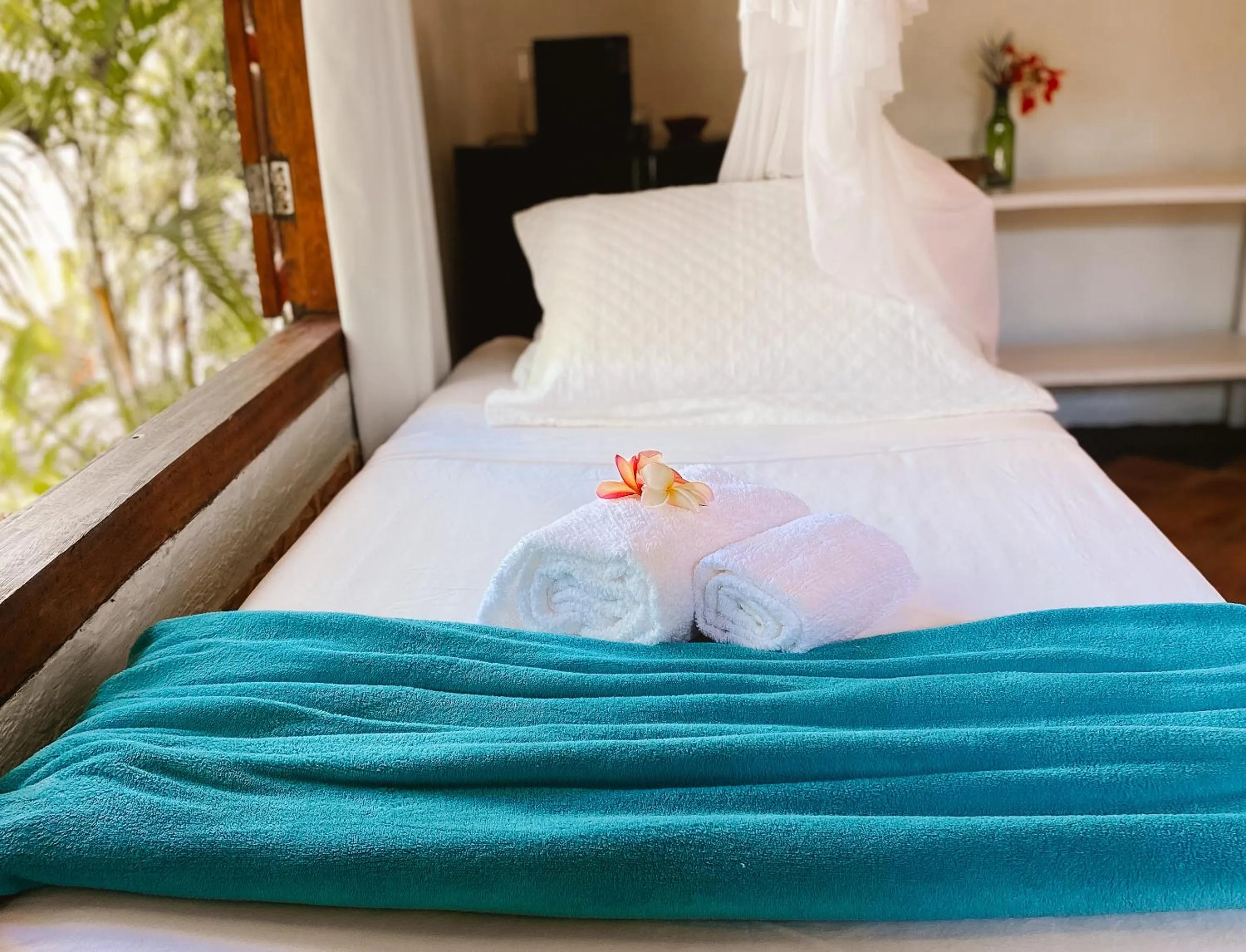 Bed in Bangalôs da Aldeia Caraiva