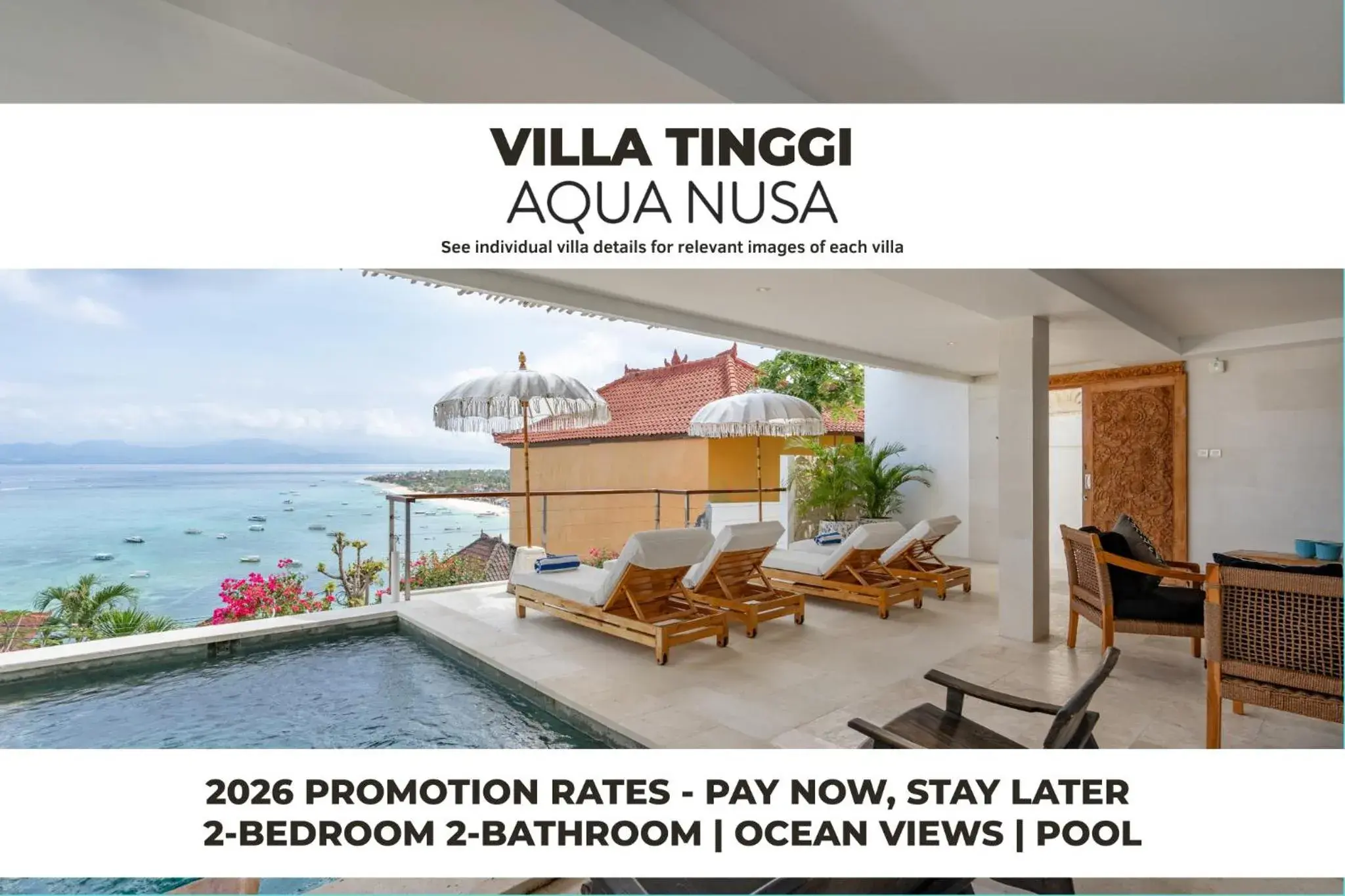Two-Bedroom Tinggi Villa with Private Pool and Ocean View in Aqua Nusa - Luxury Lembongan Villas Two-Bedroom Tinggi Villa with Private Pool and Ocean View in Aqua Nusa - Luxury Lembongan Villas