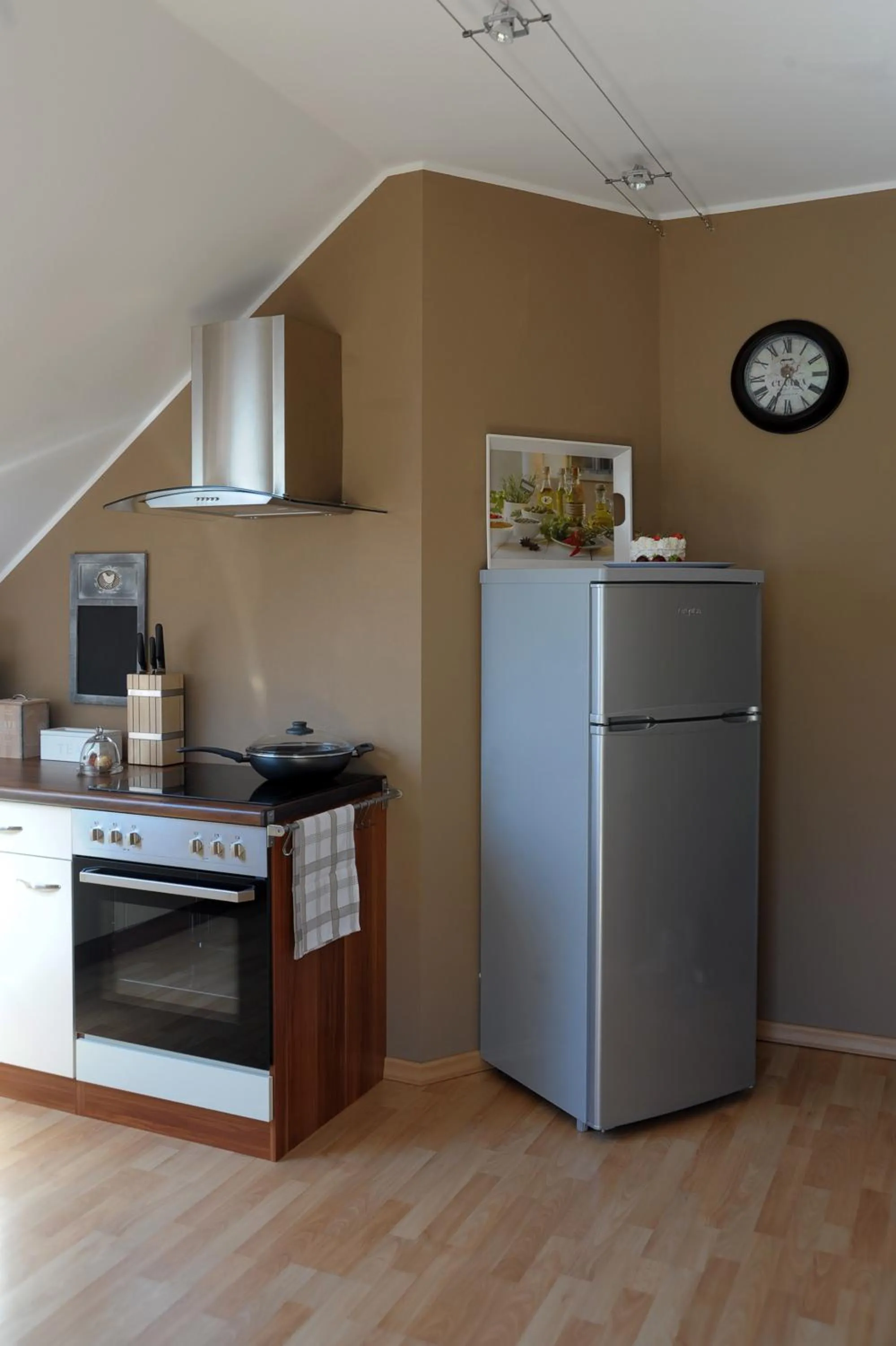 Kitchen or kitchenette in Ferienwohnung Landfein Schalkenmehren