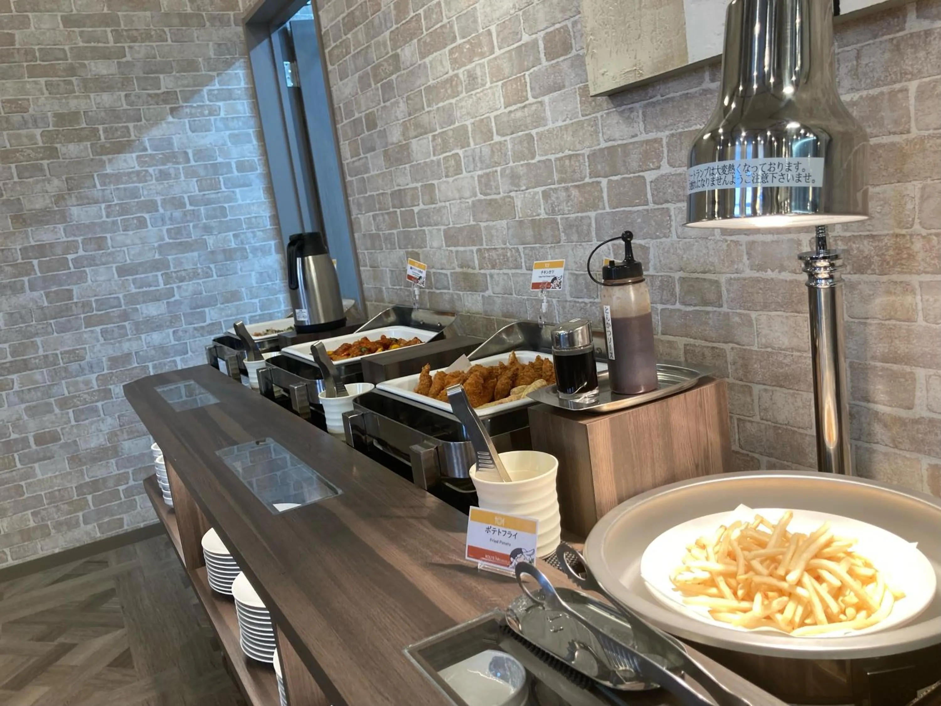 Buffet breakfast in Hotel Route Inn Grand Nakano Obuse