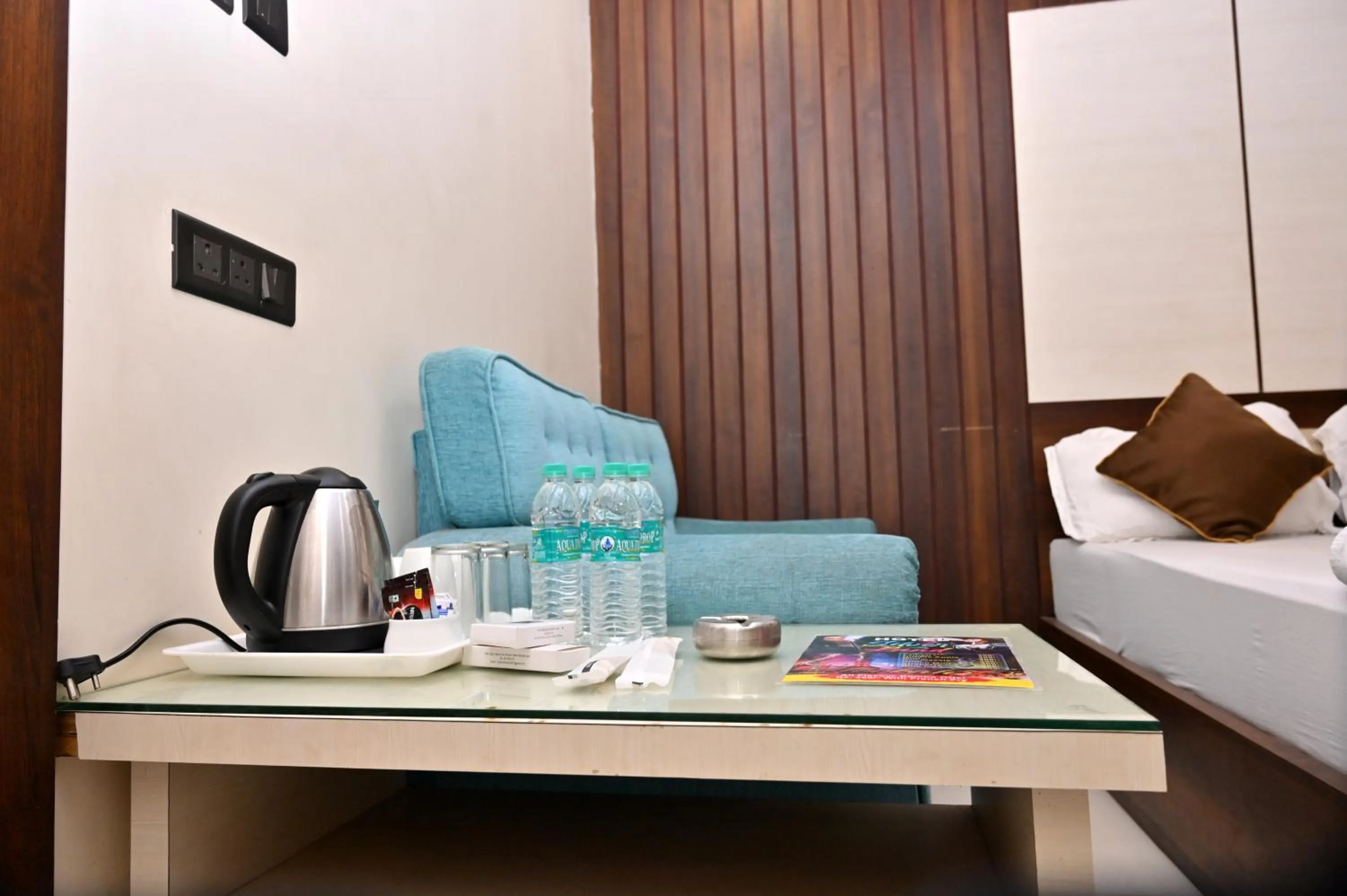 Seating area, Bed in Hotel Silver Land New Digha with Rooftop Pool