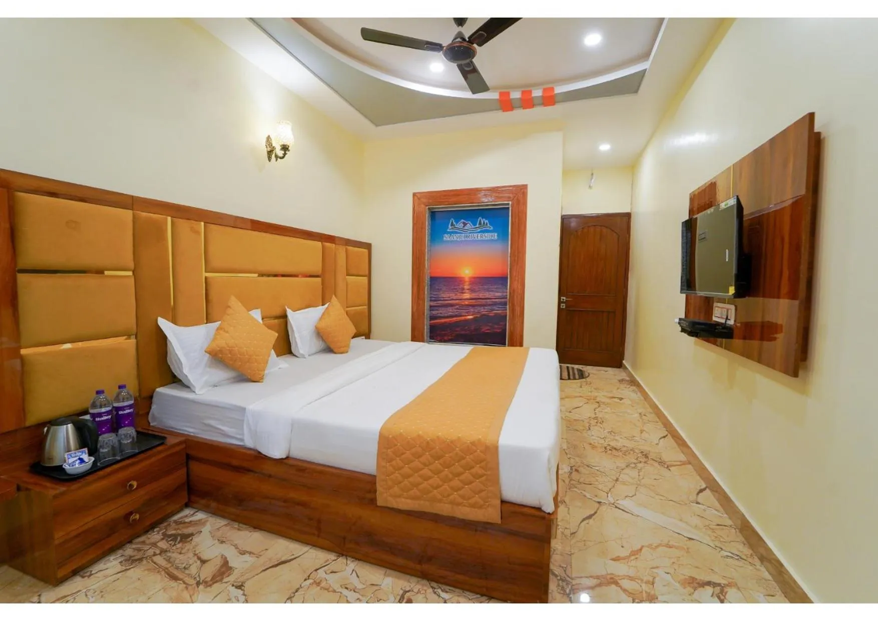 Bed in Saanjh Riverside Resort