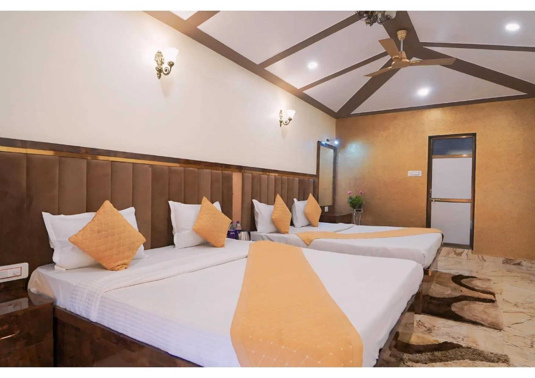 Bed in Saanjh Riverside Resort