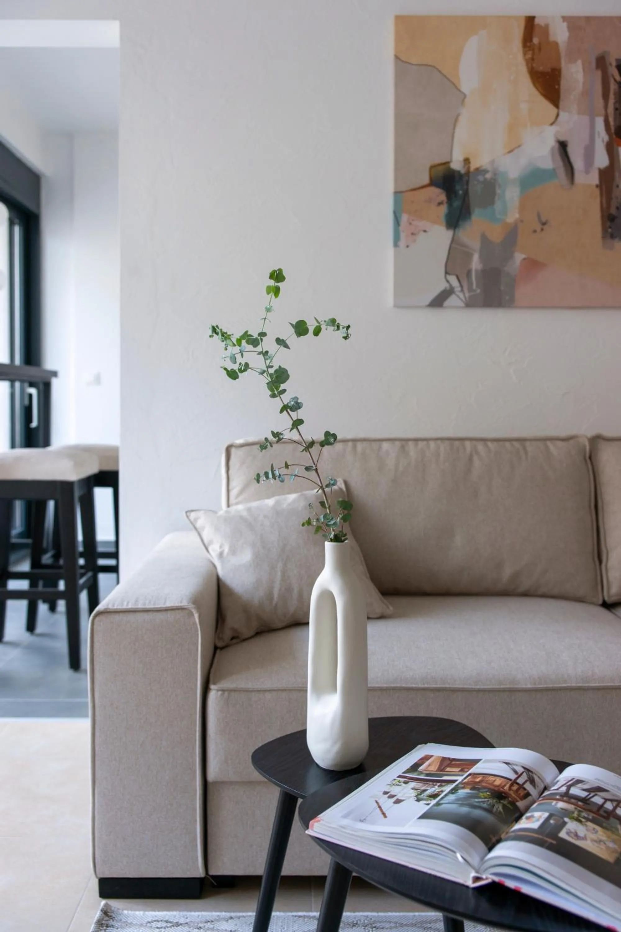 Seating area in Soho Suites