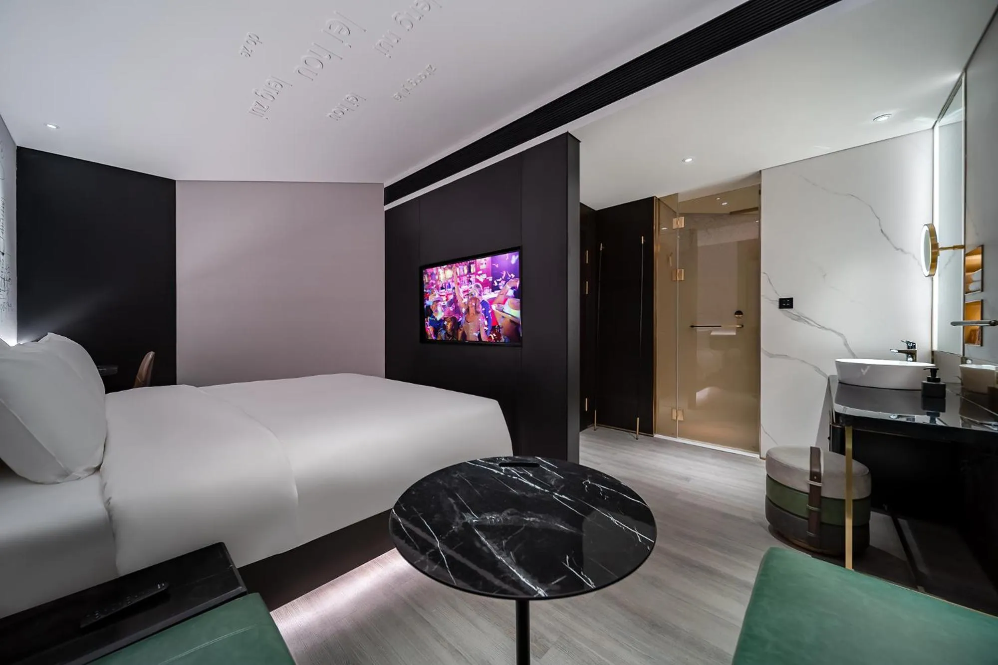 Bed in CitiGO Hotel Shenzhen Shekou Cruise Center Seaview Near Taizi Bay K11