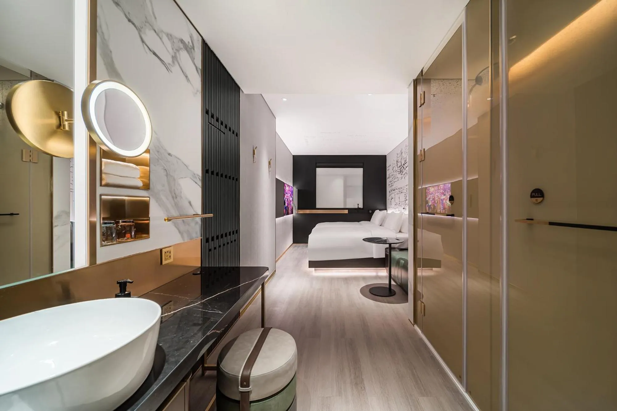 Bedroom, Bed in CitiGO Hotel Shenzhen Shekou Cruise Center Seaview Near Taizi Bay K11