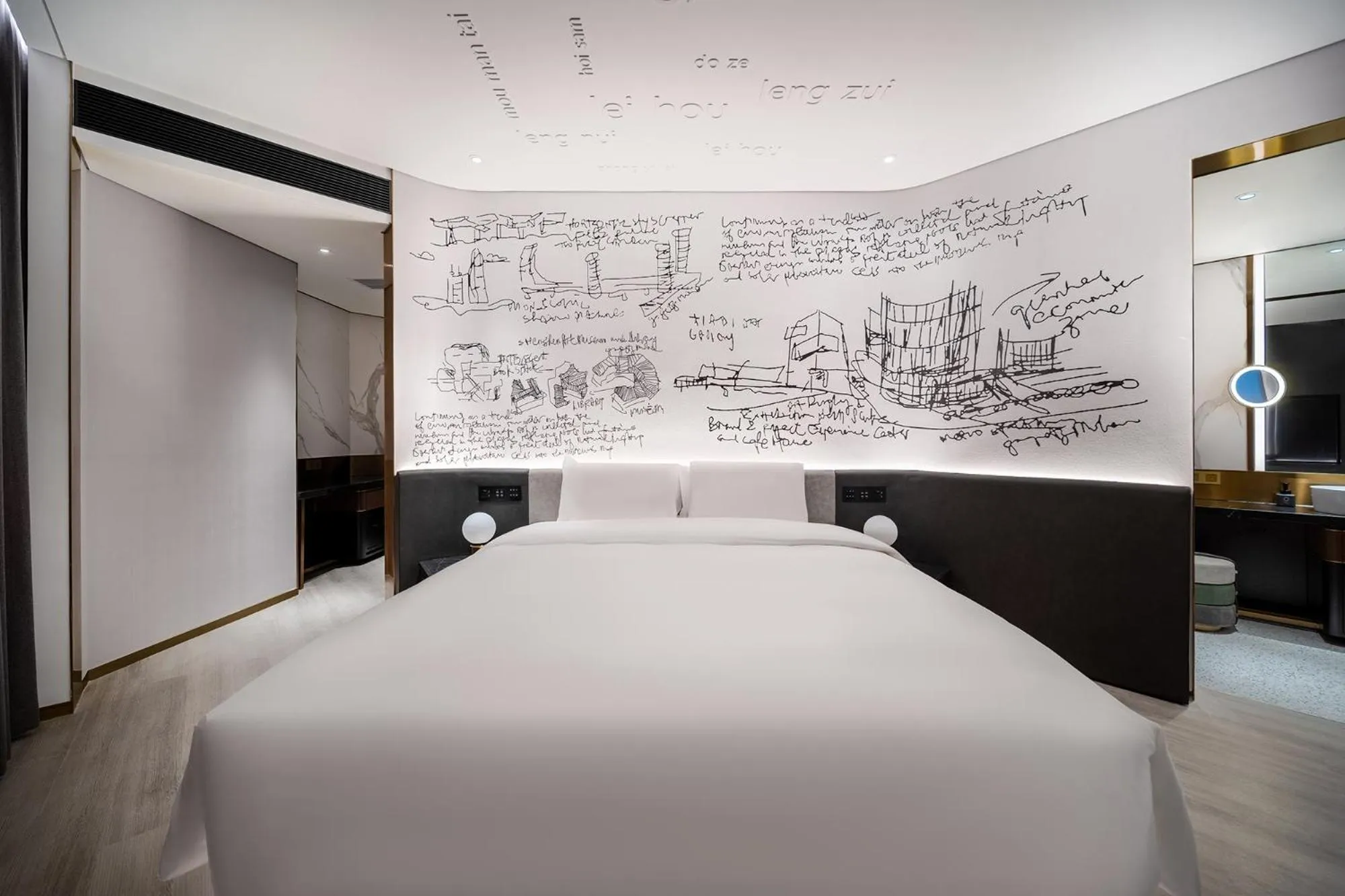 Bed in CitiGO Hotel Shenzhen Shekou Cruise Center Seaview Near Taizi Bay K11