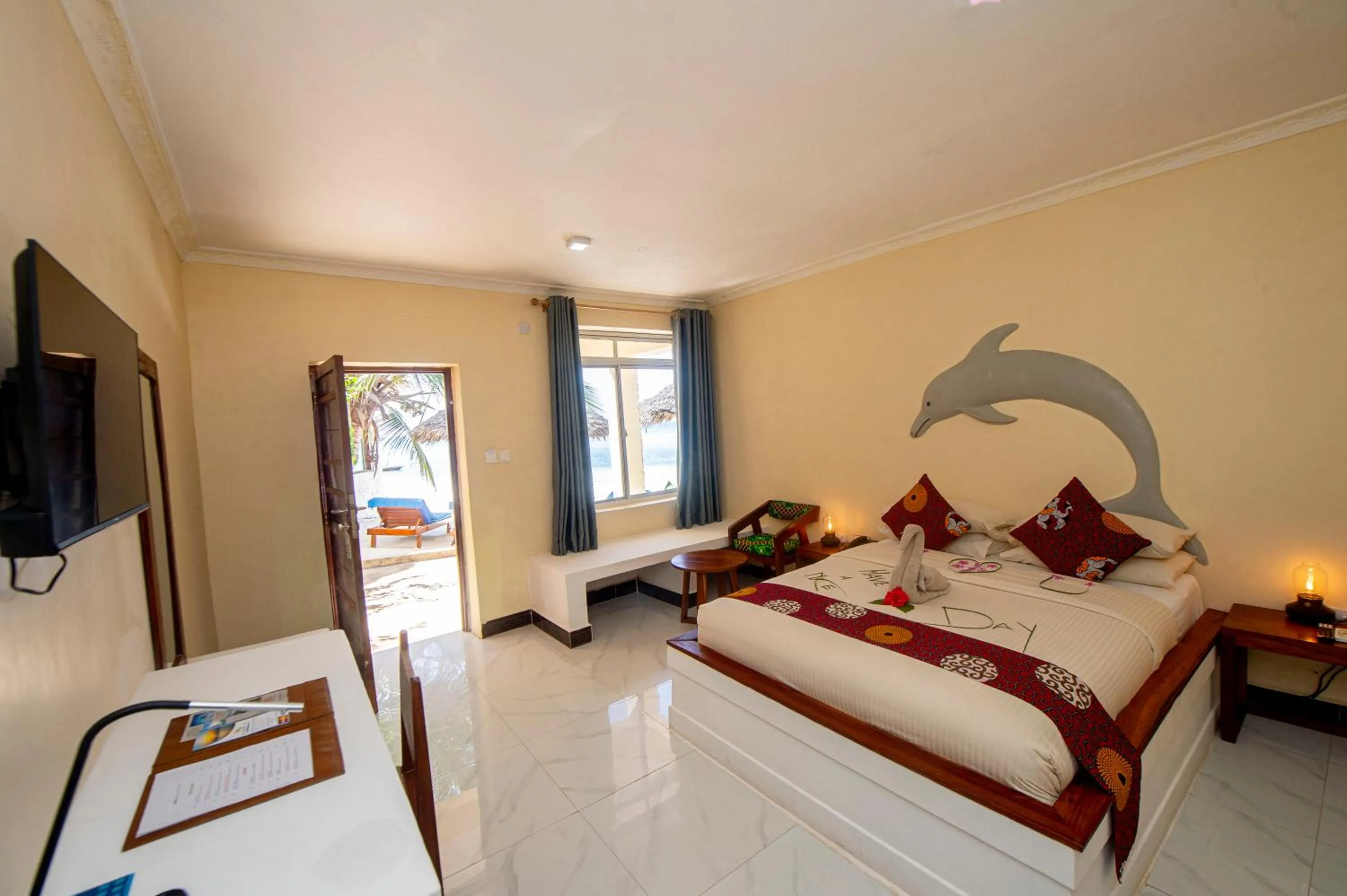 Bed in Double A Nungwi Beach Hotel