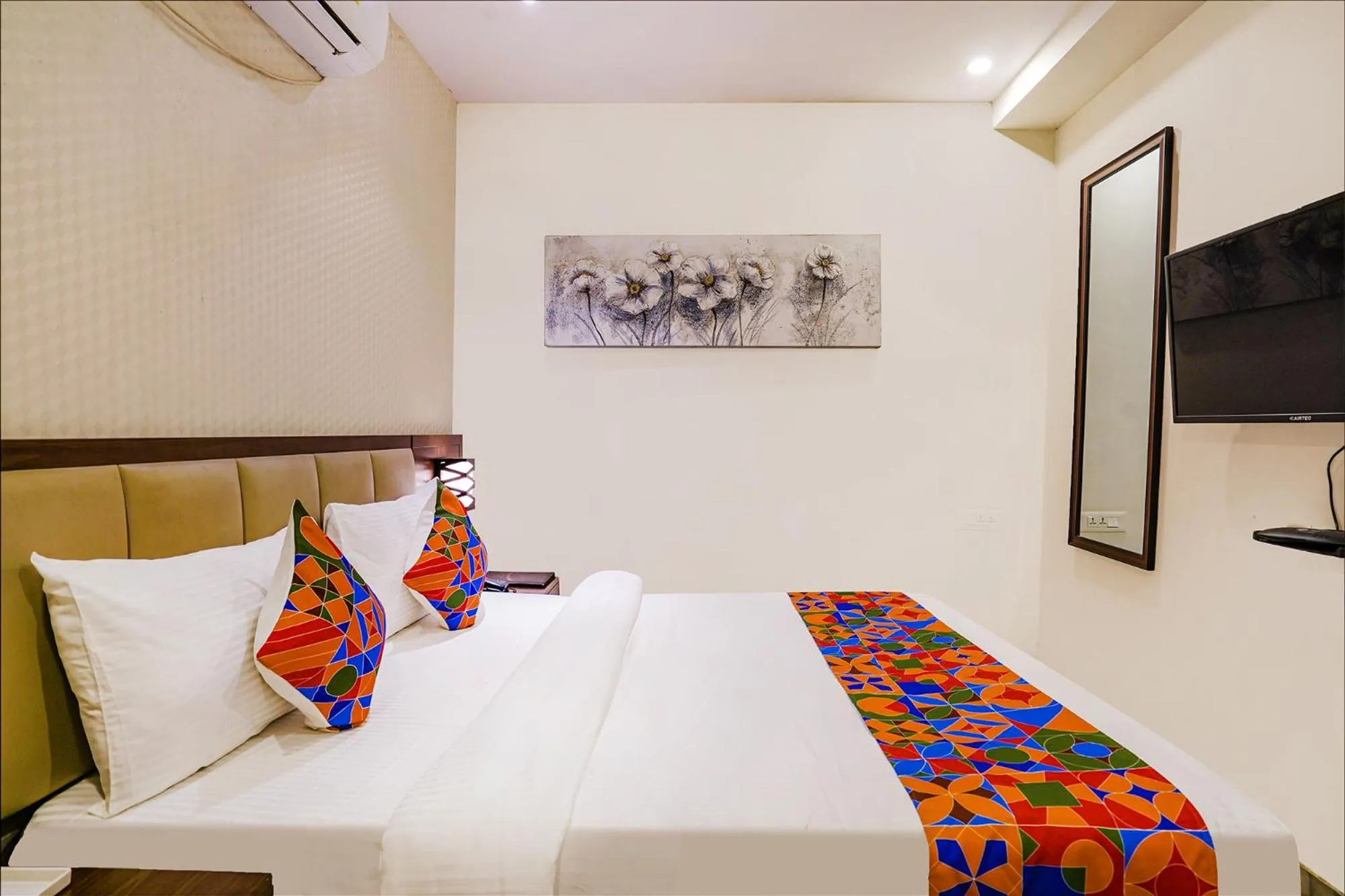 Bed in FabHotel Prime D Dev - Nr Vijayawada Club