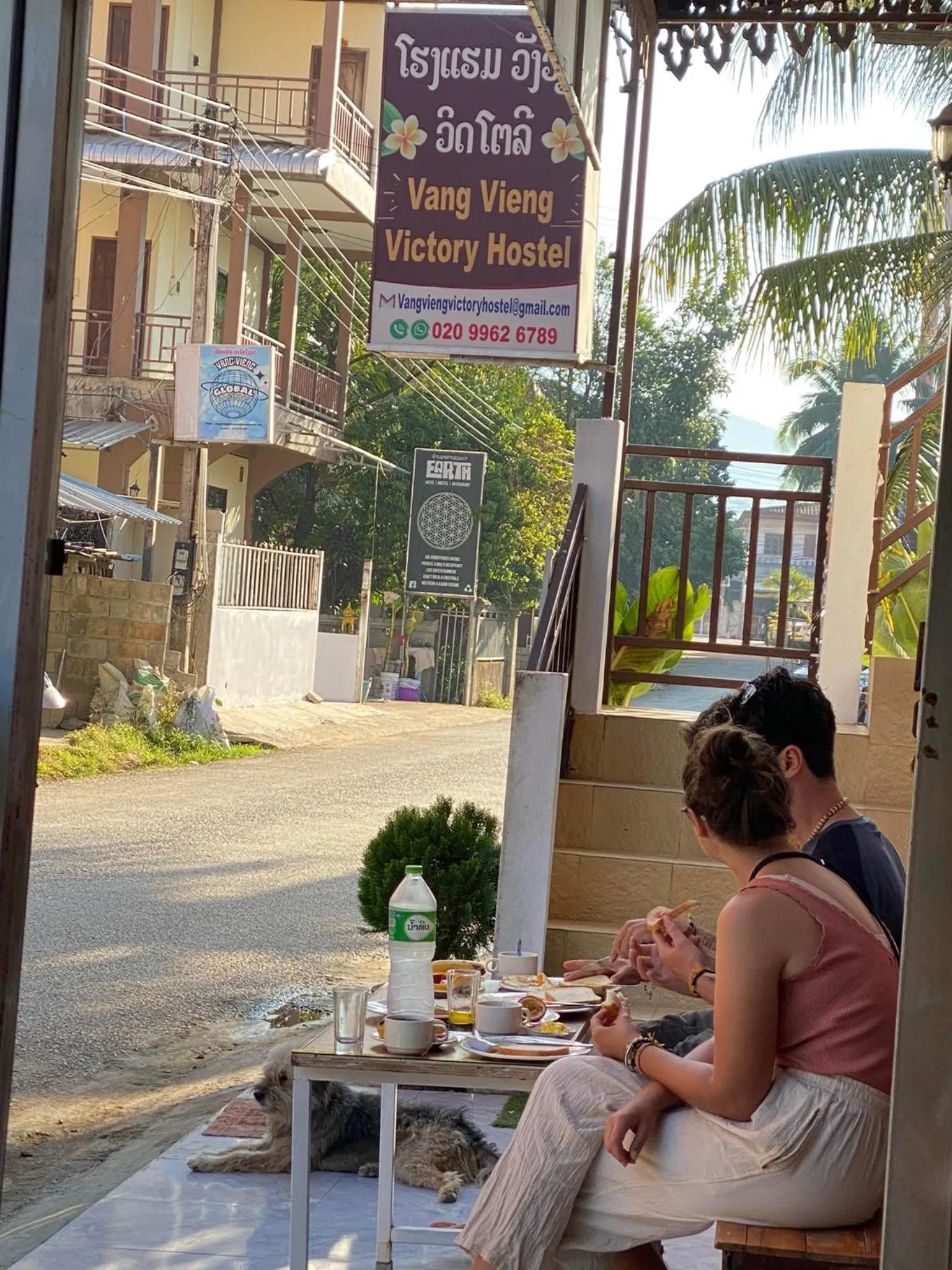 Food and drinks in Vang Vieng Victory Hostel
