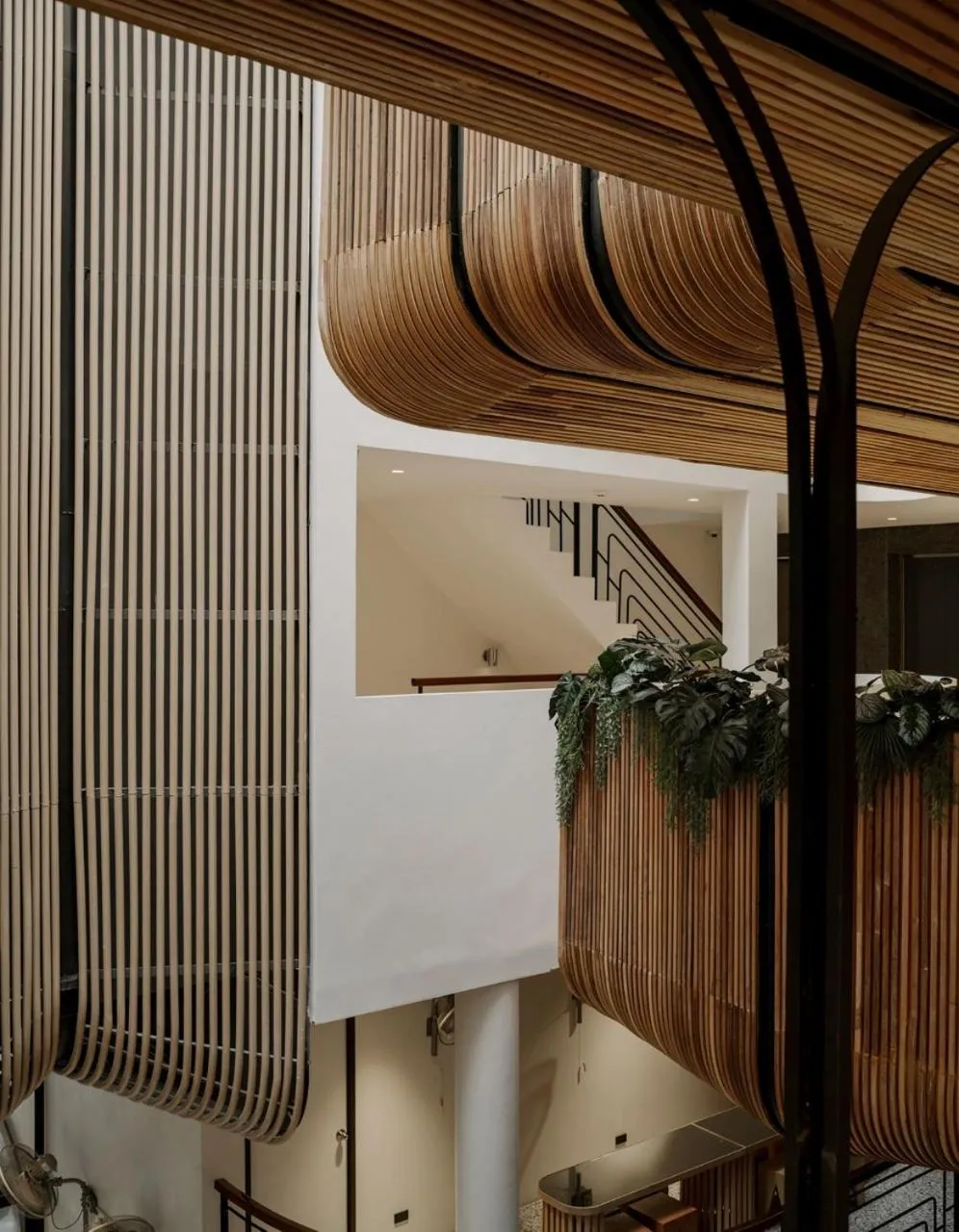 Inner courtyard view in Double B Hostel