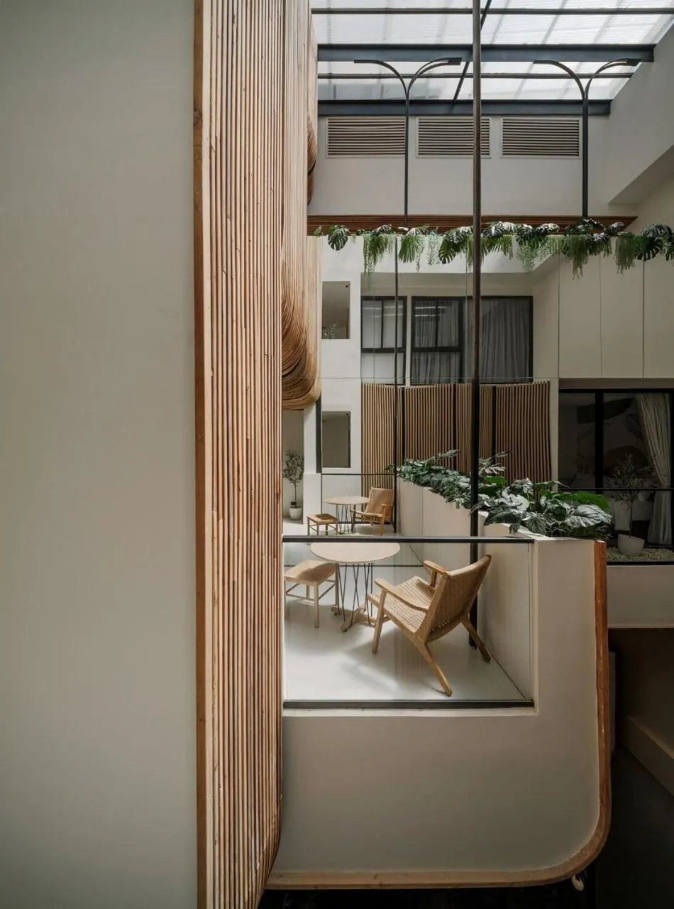 Inner courtyard view in Double B Hostel