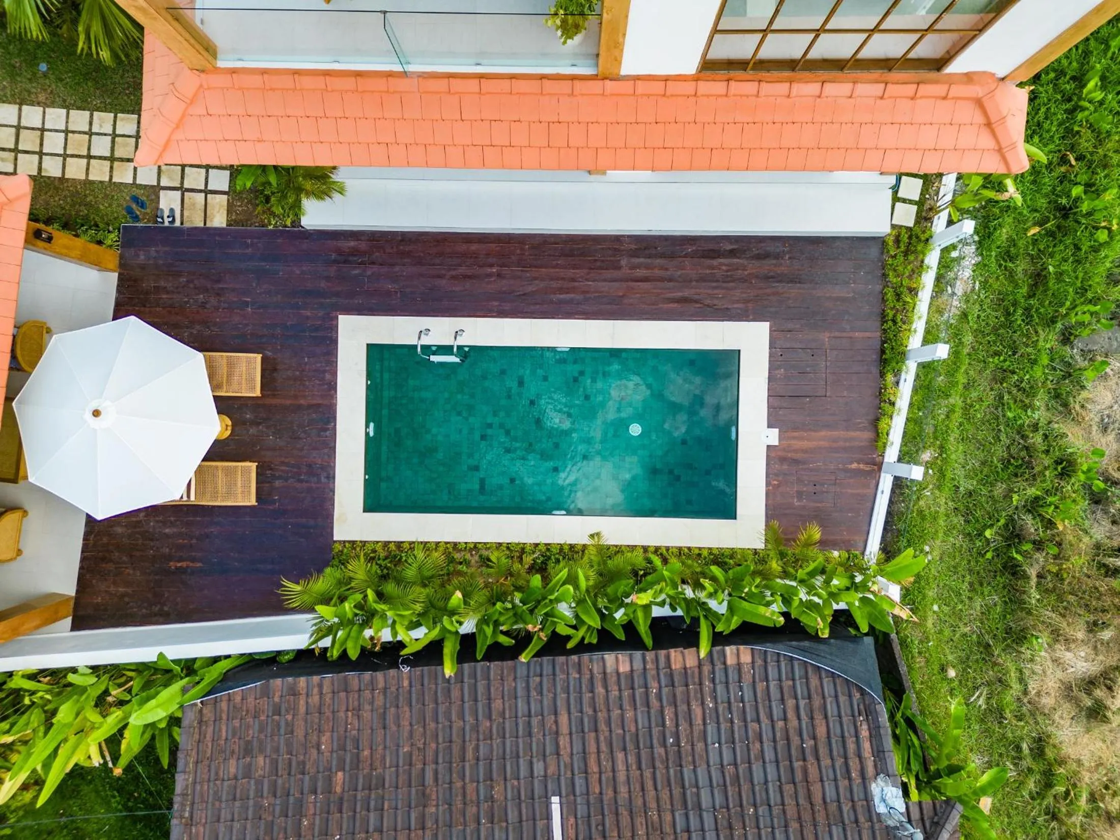 Bird's eye view in Tembaga Garden Retreat - Privacy and Modern Comfort