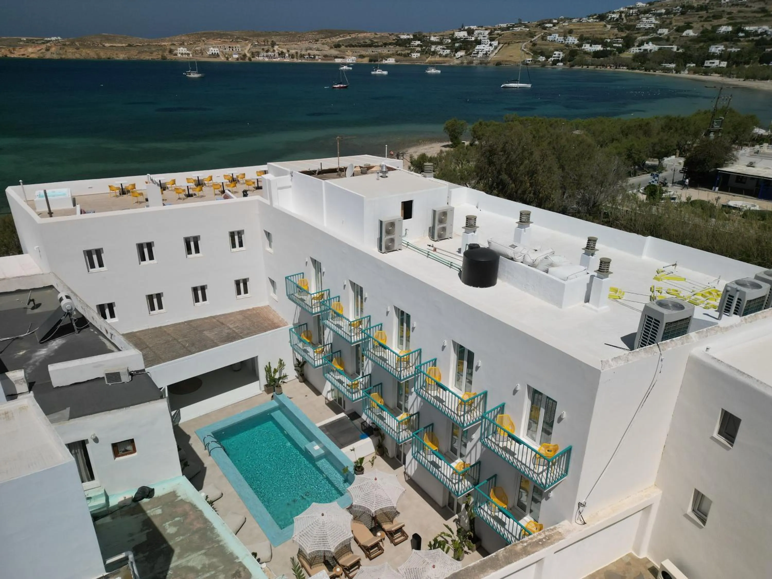 Pool view in Play Paros a member of Brown Hotels