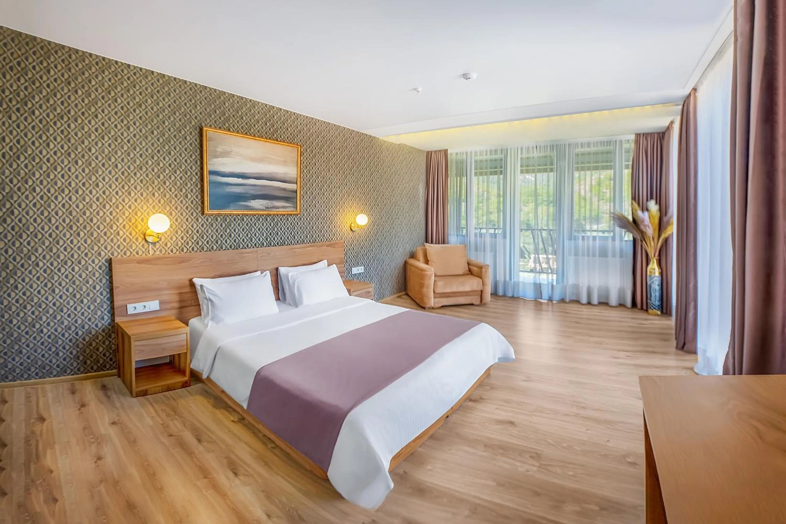 Bed in Solo Grand Boshuri Hotel Wellness Resort