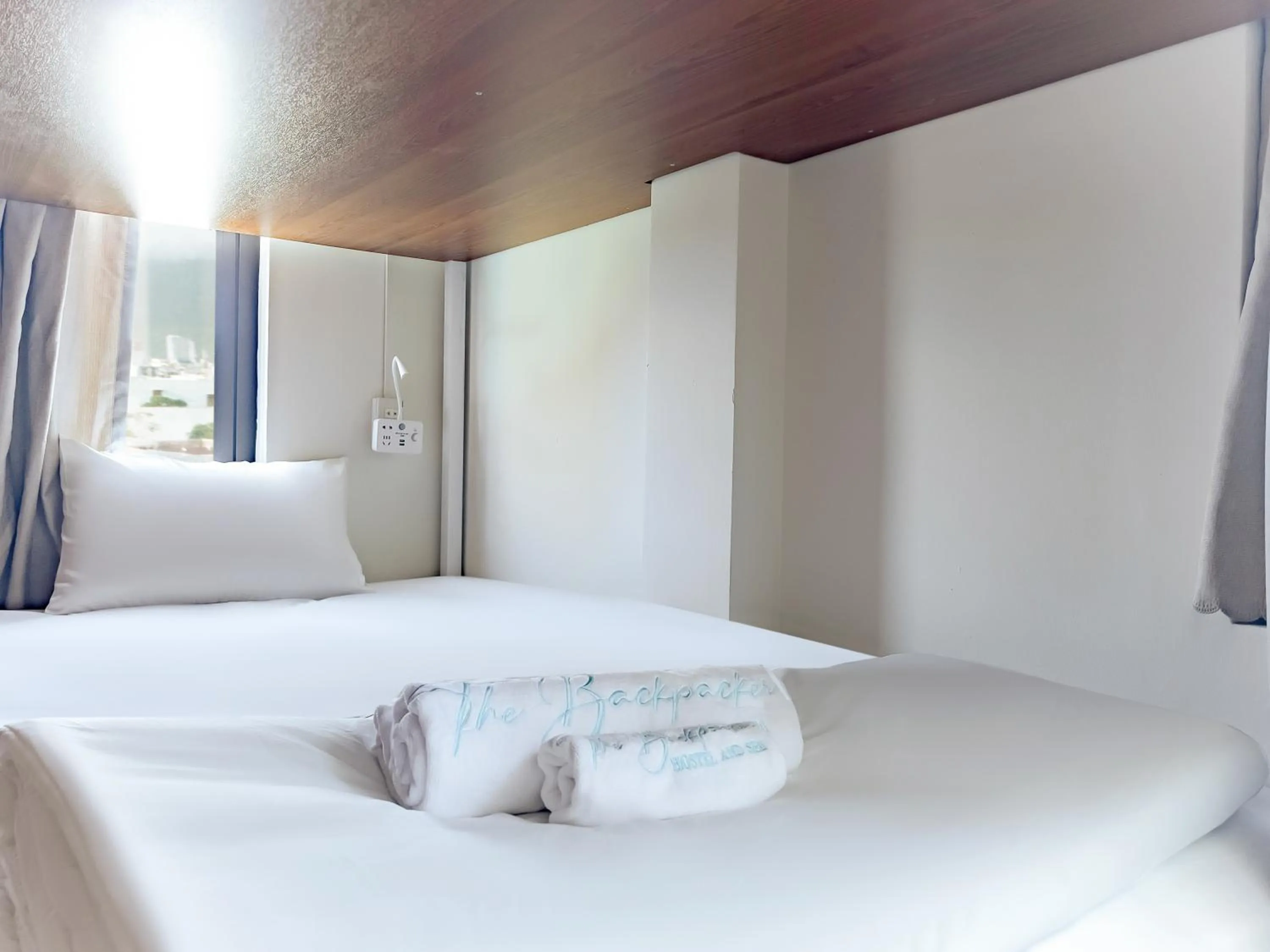 View (from property/room), Bed in The Backpacker Hostel and spa