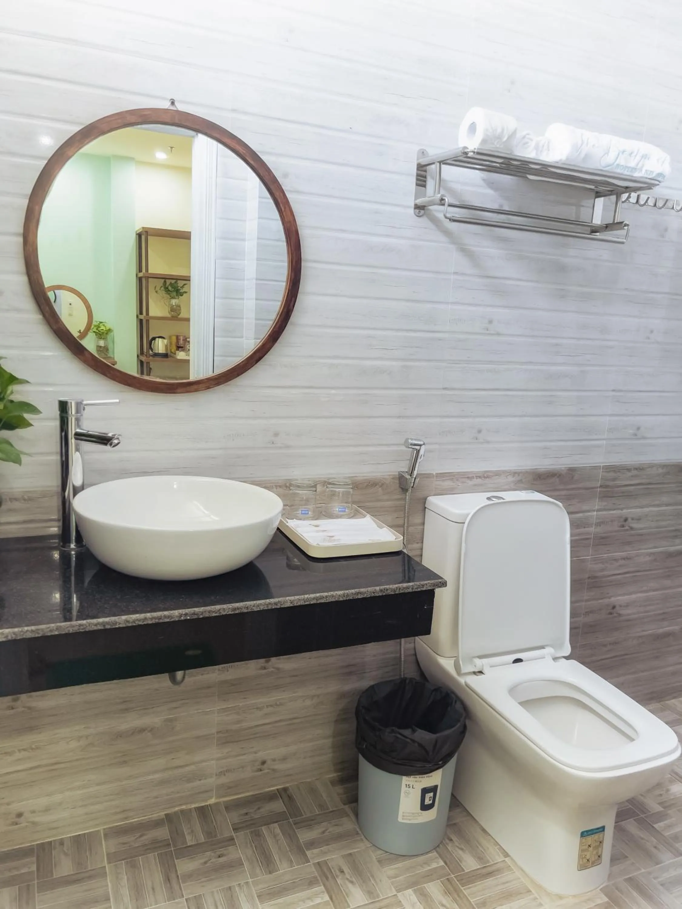 Bathroom in The Backpacker Hostel and spa